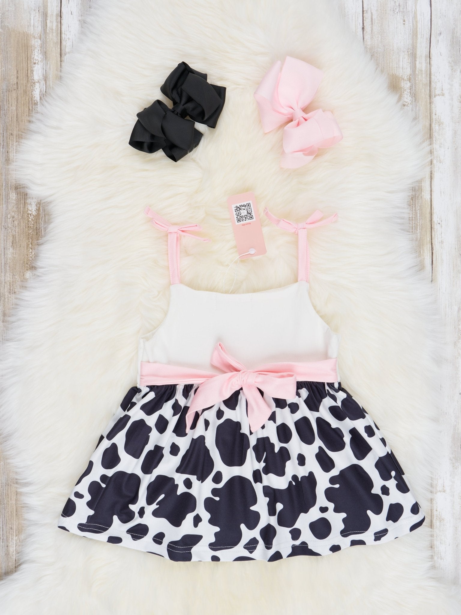 Smocked Cow Tie Outfit - Marie Nicole Clothing