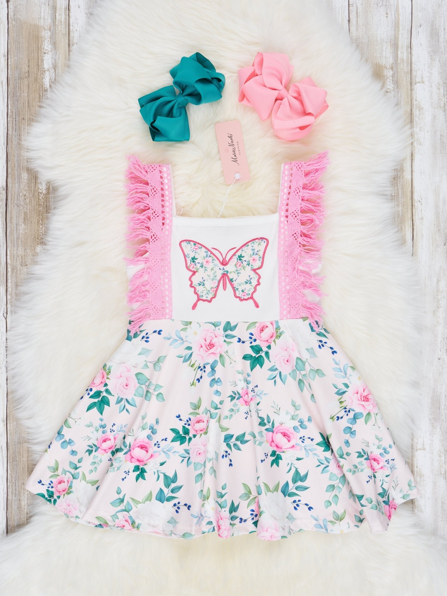 Floral Butterfly Tank Dress - Marie Nicole Clothing