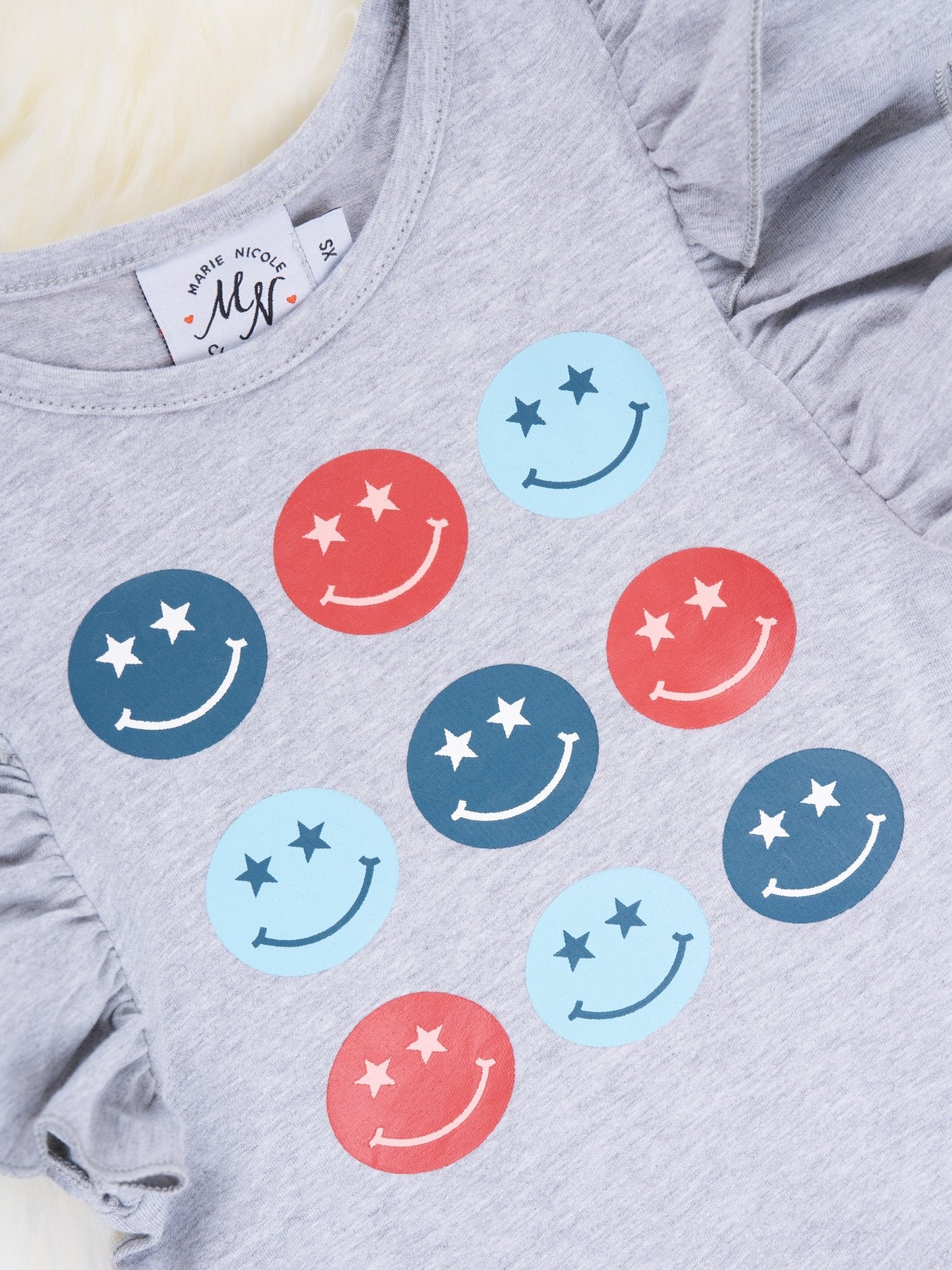 Smiley Ruffle Denim Outfit - Marie Nicole Clothing