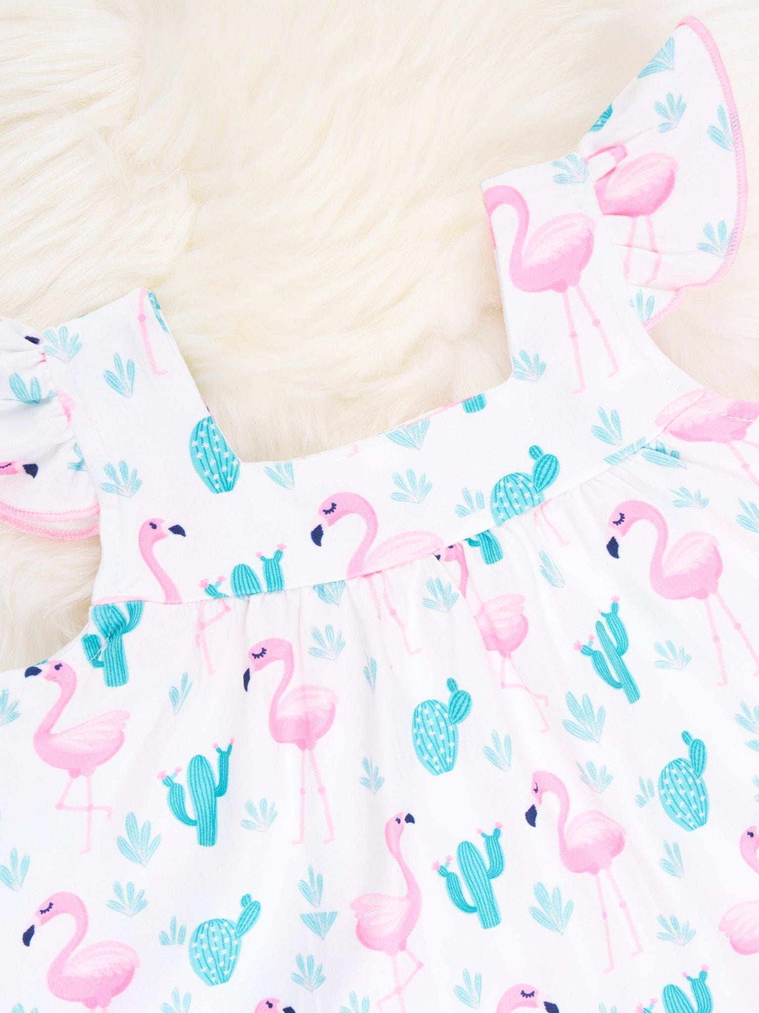 Flamingo Ruffle Top & Bloomers Outfit - Marie Nicole Clothing