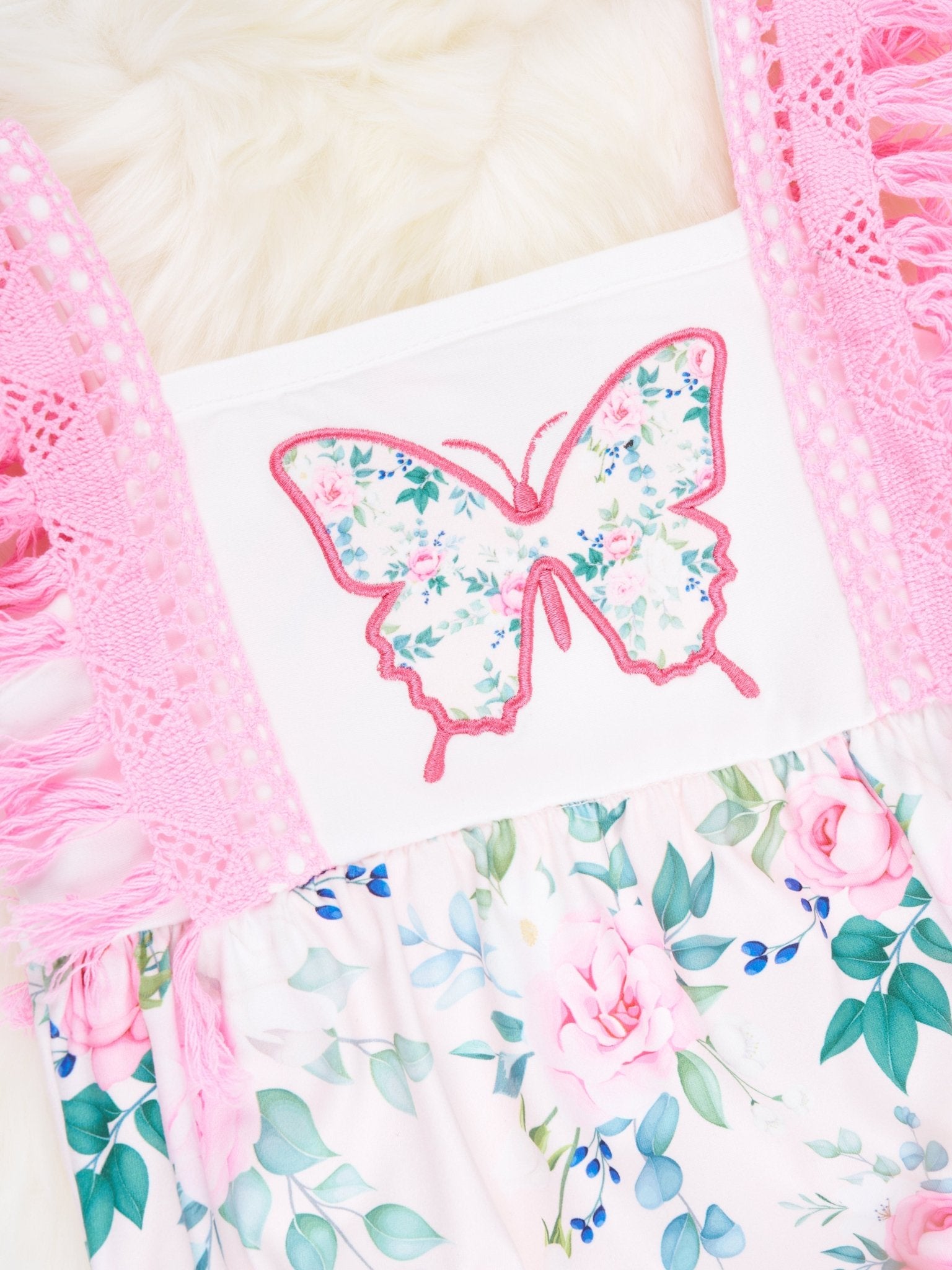 Floral Butterfly Tank Bubble Romper - Marie Nicole Clothing
