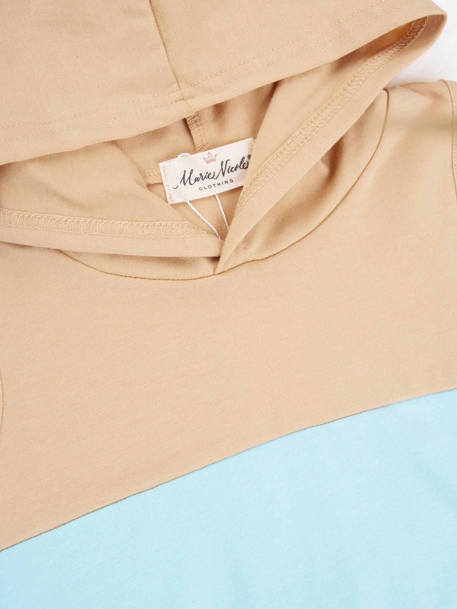 Tan & Blue Hoodie Outfit - Marie Nicole Clothing