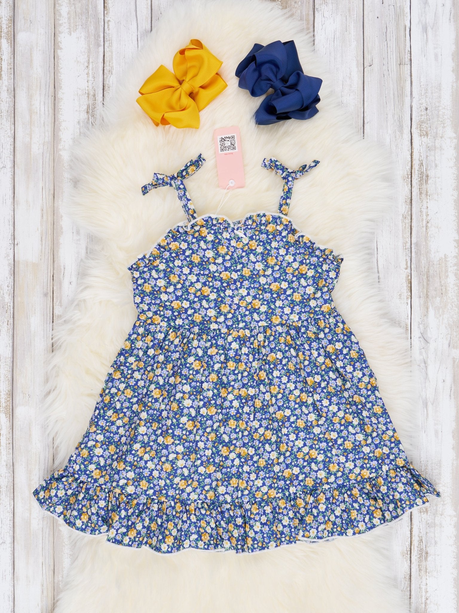 Ditsy Floral Ruffle Tie Dress - Marie Nicole Clothing