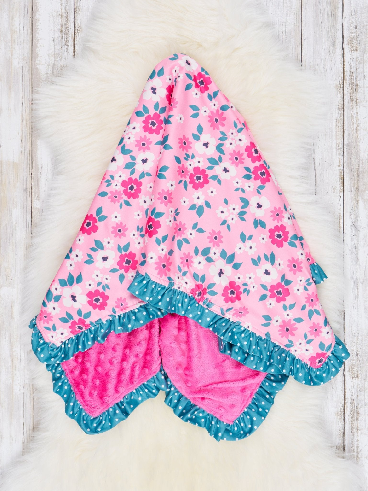 Pink Buttercup Minky Blanket - Marie Nicole Clothing