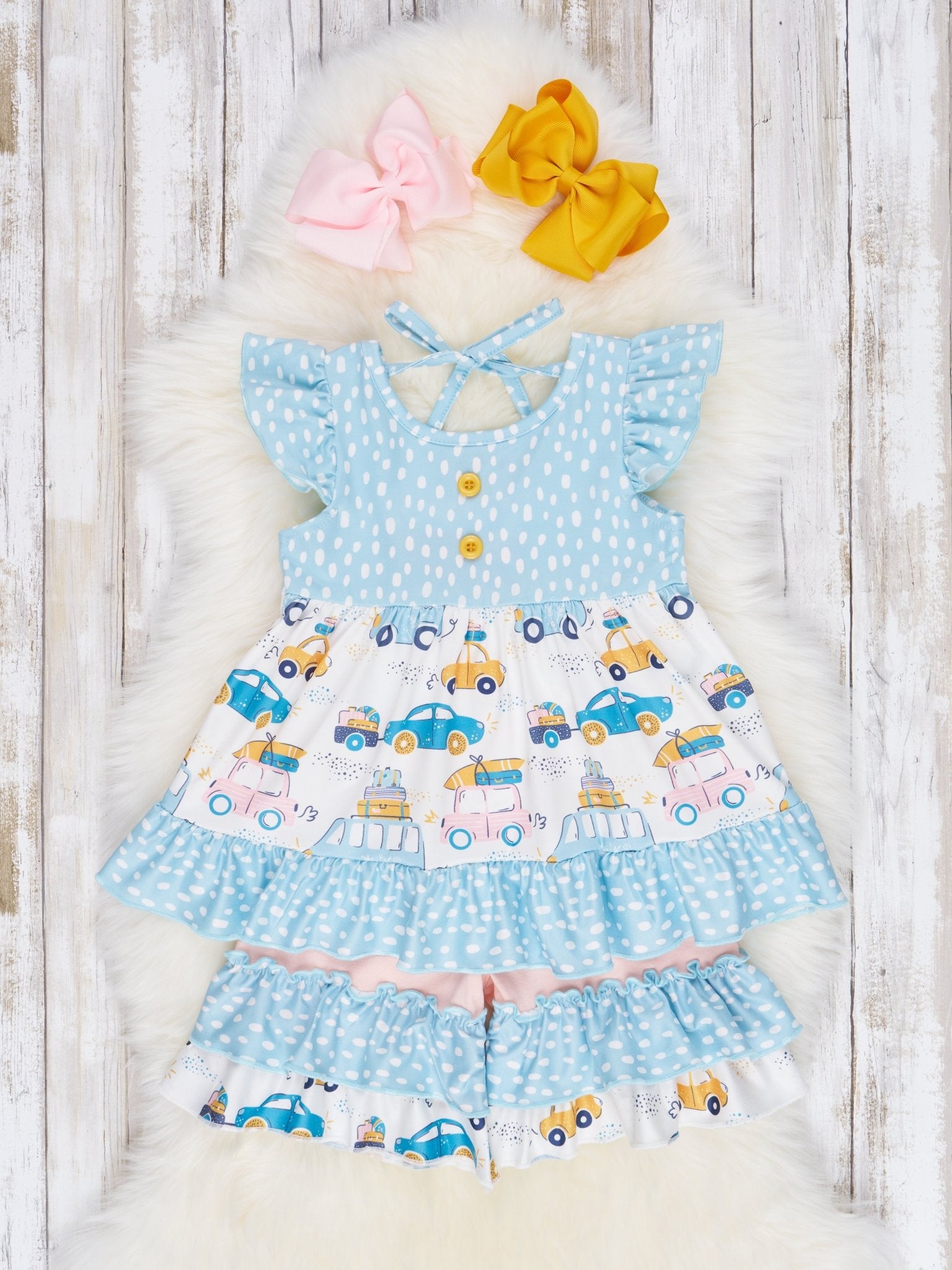 Road Trip Ruffle Outfit - Marie Nicole Clothing