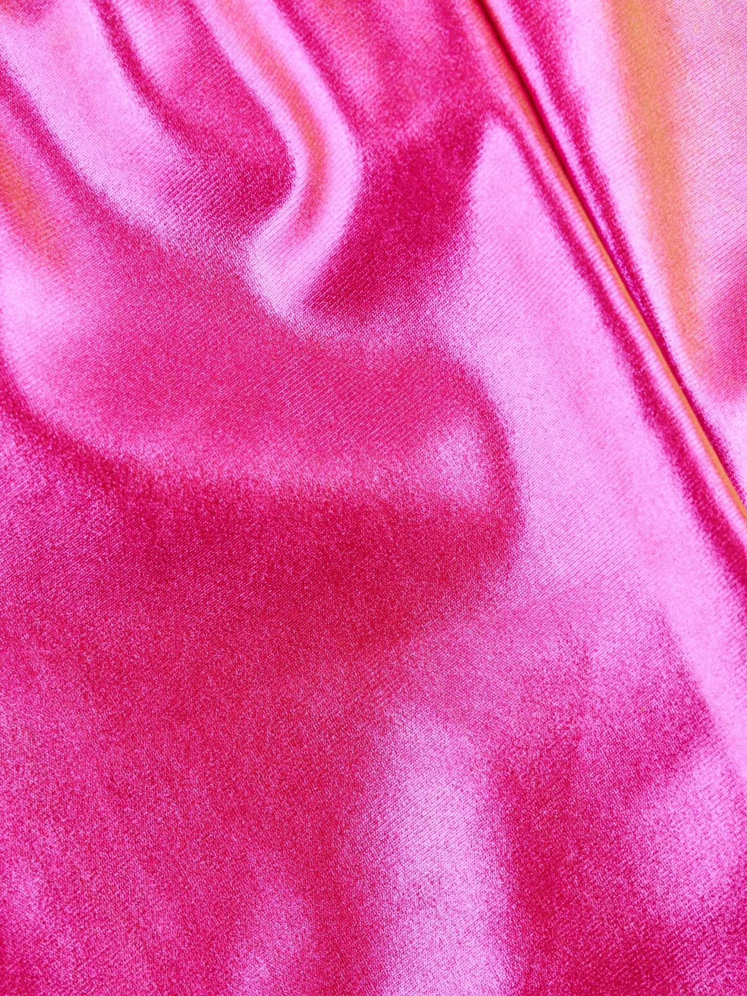 Hot Pink Holographic Long Biker Shorts - Marie Nicole Clothing