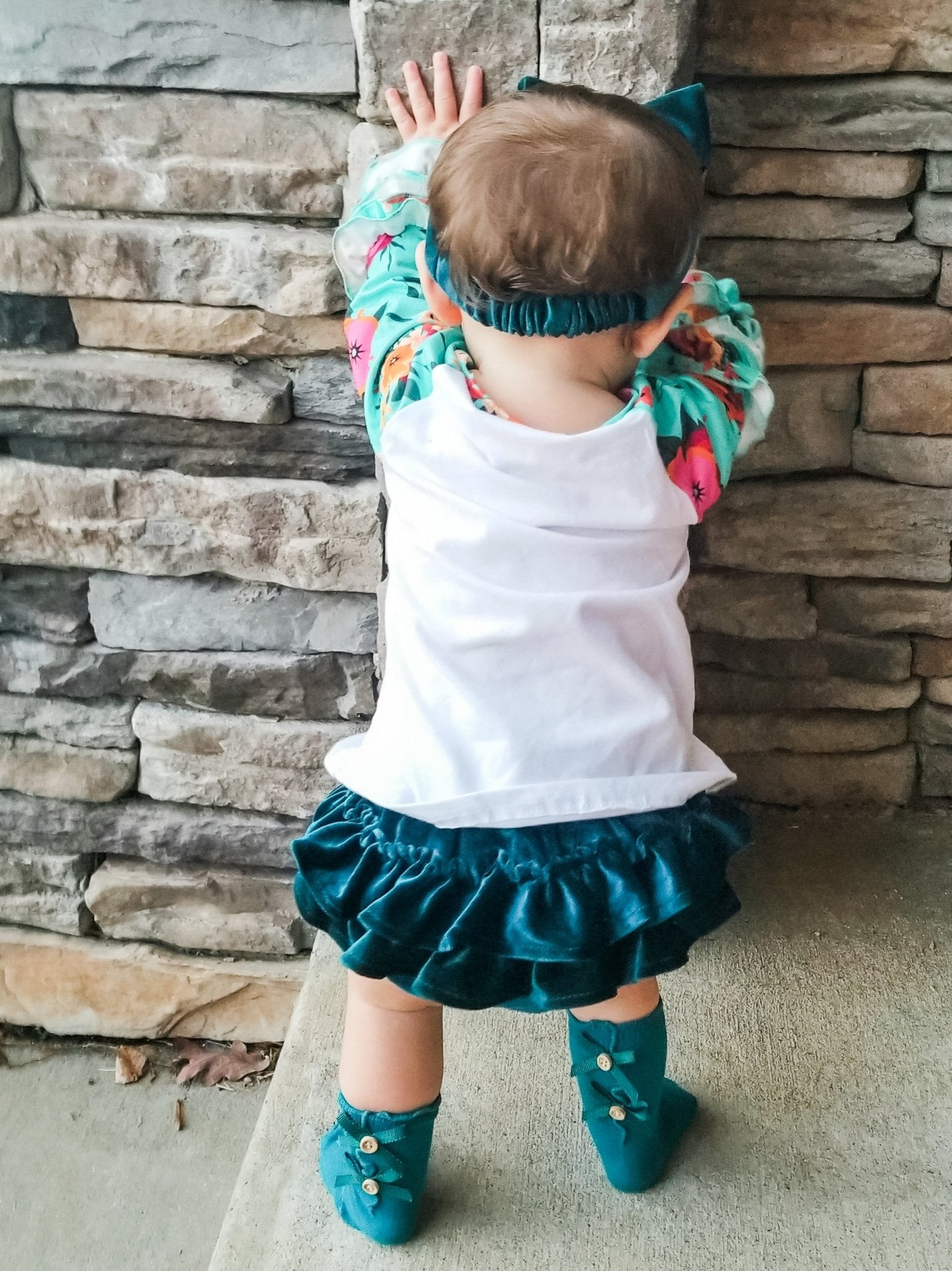 Velvet Bloomers with Headband - Marie Nicole Clothing