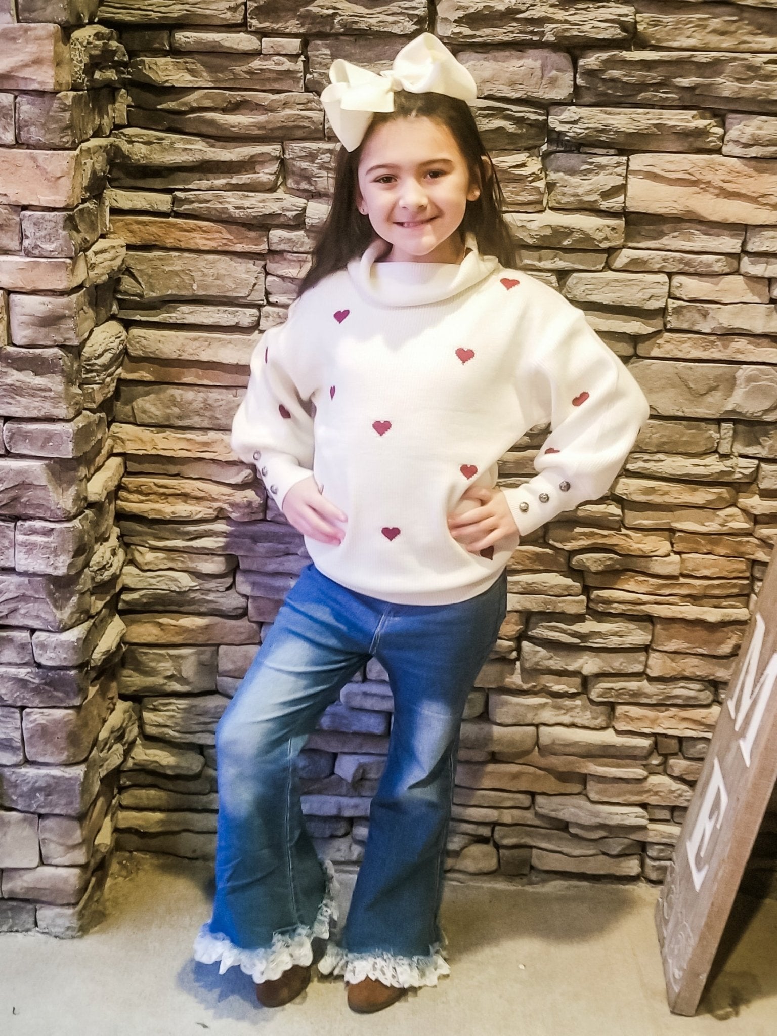 Mom & Me Hearts Turtleneck Sweater - Marie Nicole Clothing