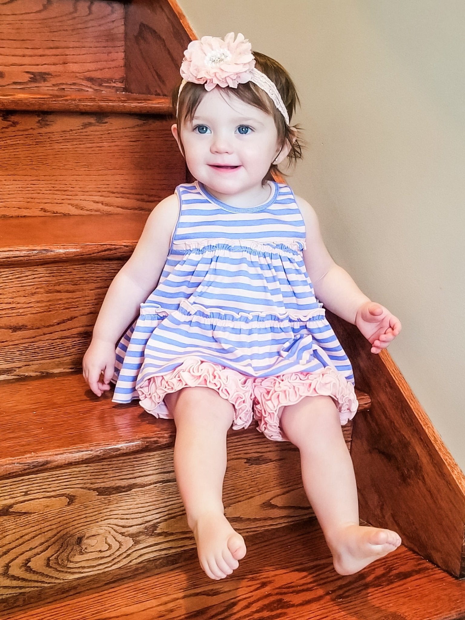 Icy Pink Ruffle Trim Cotton Shorts - Marie Nicole Clothing