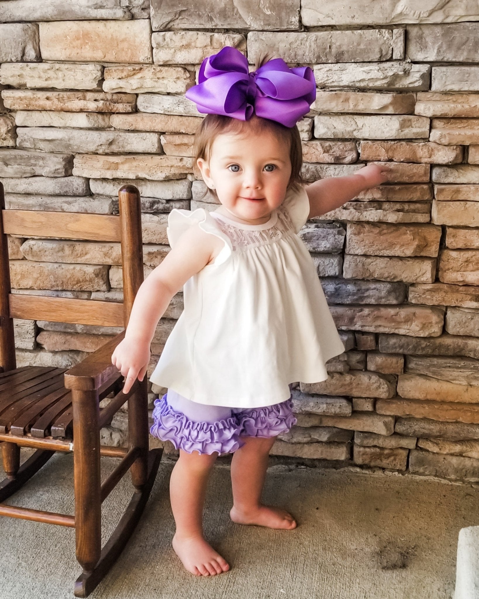 Cotton Ruffle Hem Shorts - Orchid - Marie Nicole Clothing