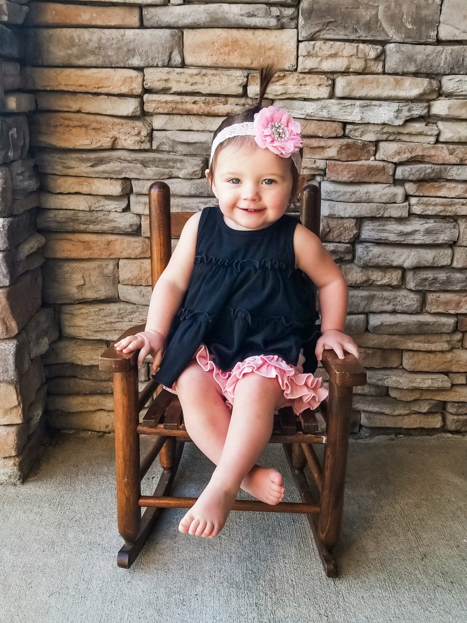 Cotton Swing Ruffle Tank - Black - Marie Nicole Clothing
