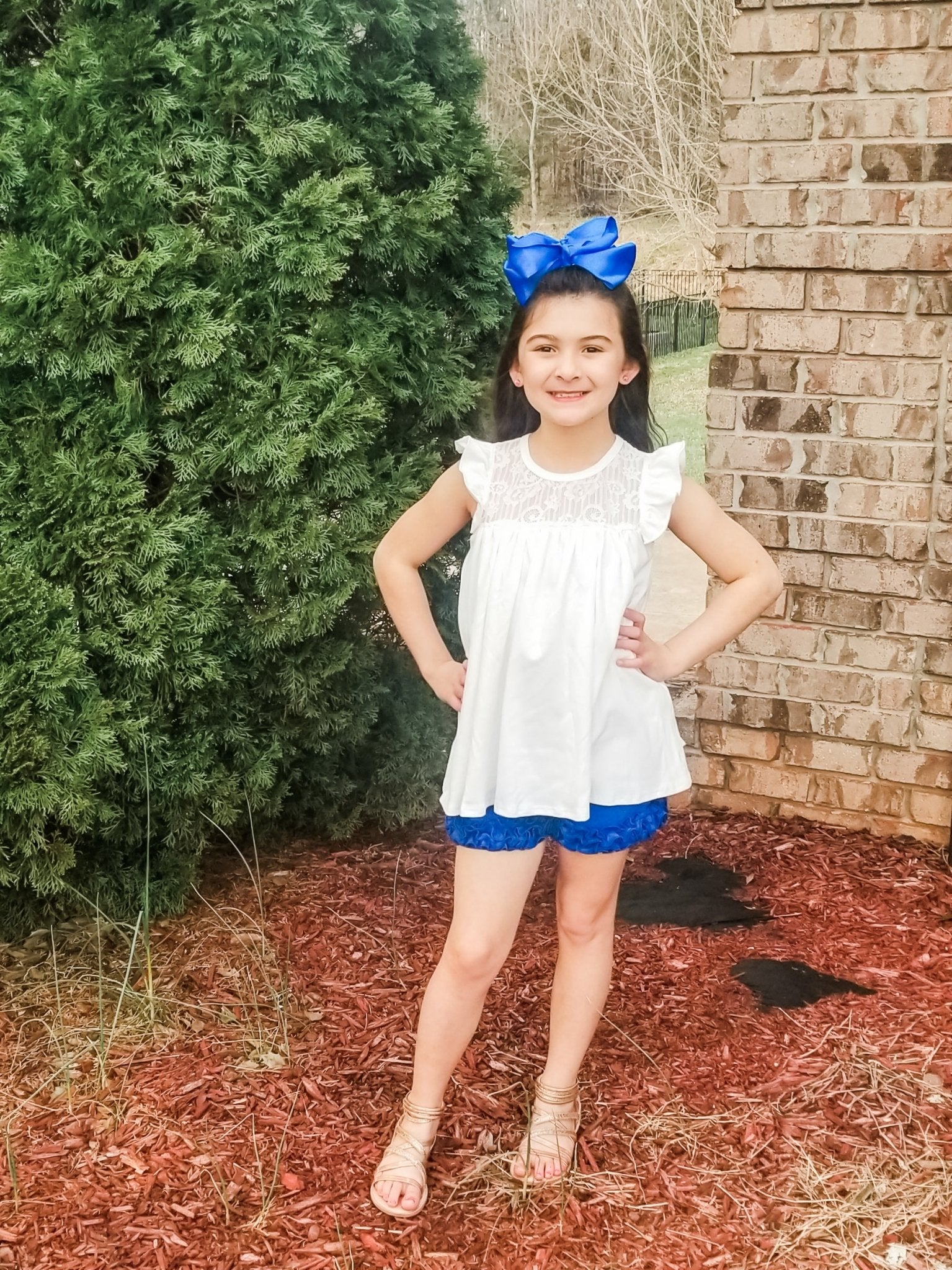Cotton Icing Shorts - Cobalt Blue - Marie Nicole Clothing