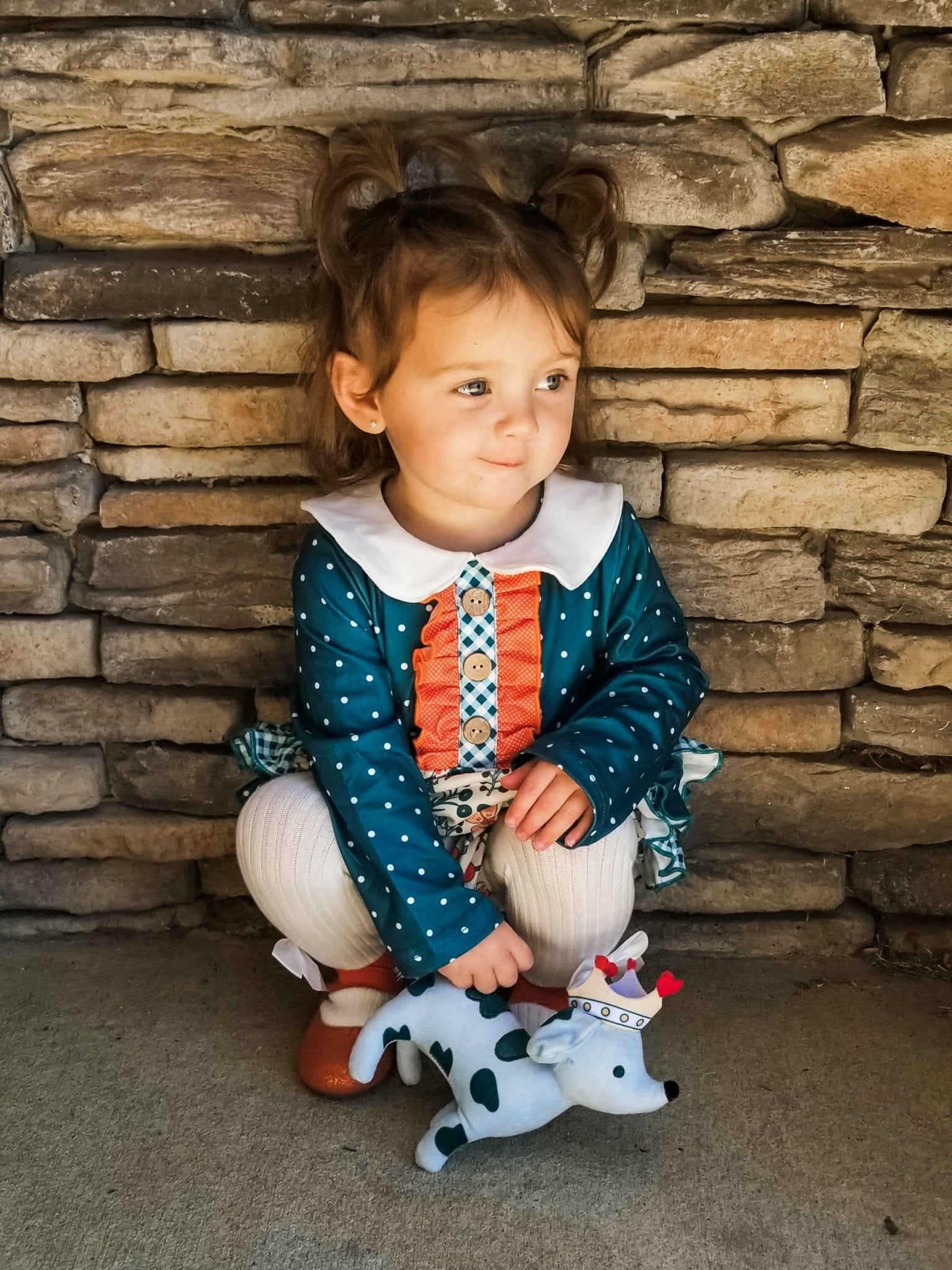 MNC Royal Pups™ - Vintage Ruffle Romper - Marie Nicole Clothing