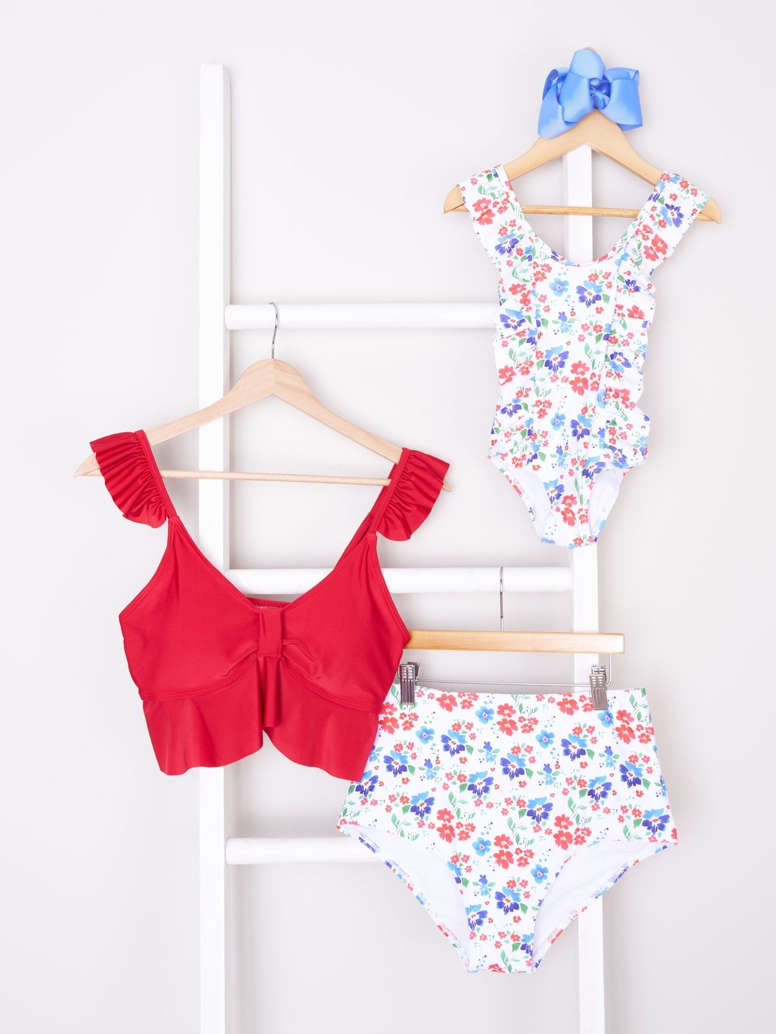 Mom & Me Red White & Blue Poppy Swimsuit - Marie Nicole Clothing