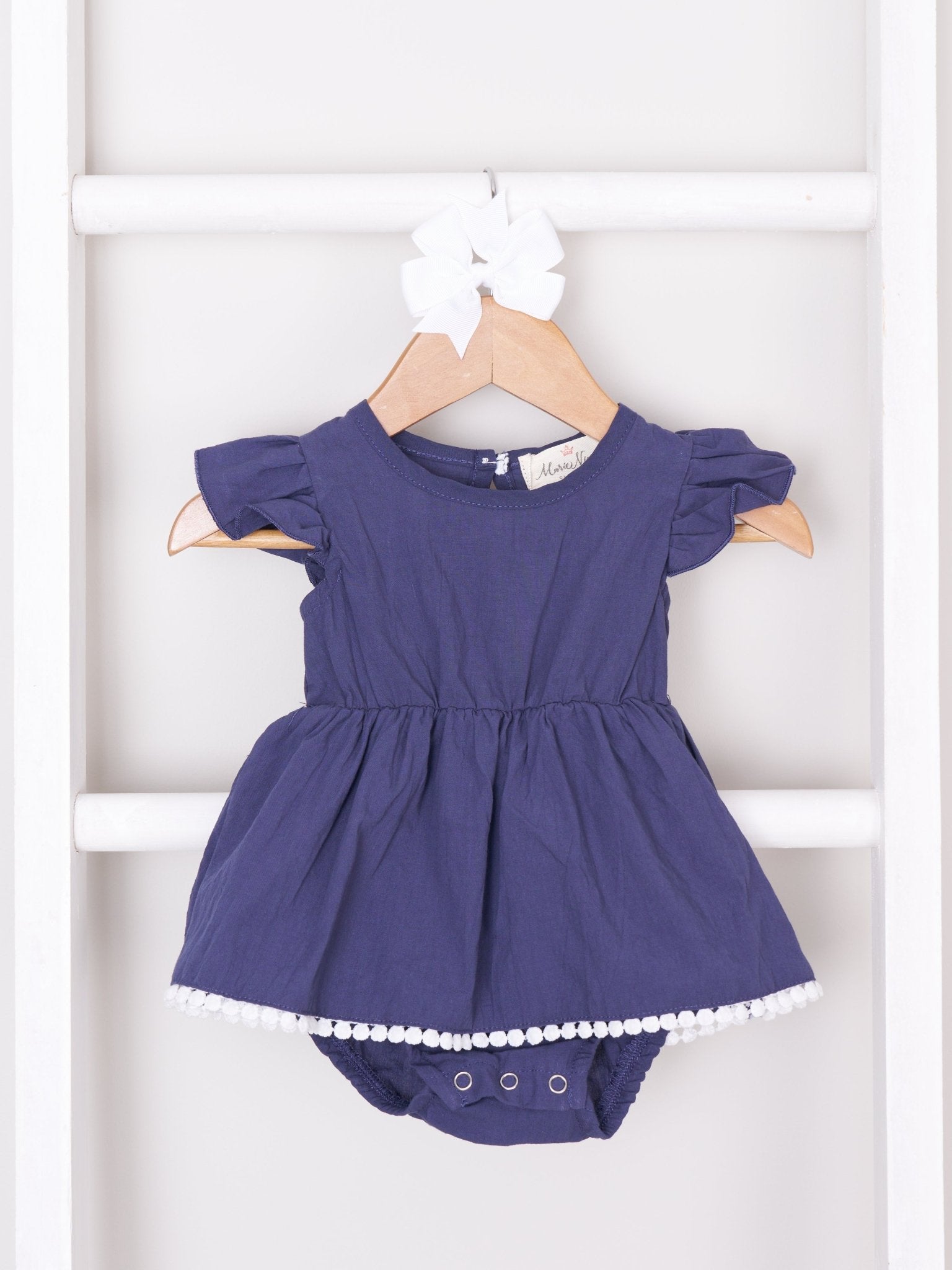 Mom & Me Navy Ruffle Dress & Bubble - Marie Nicole Clothing