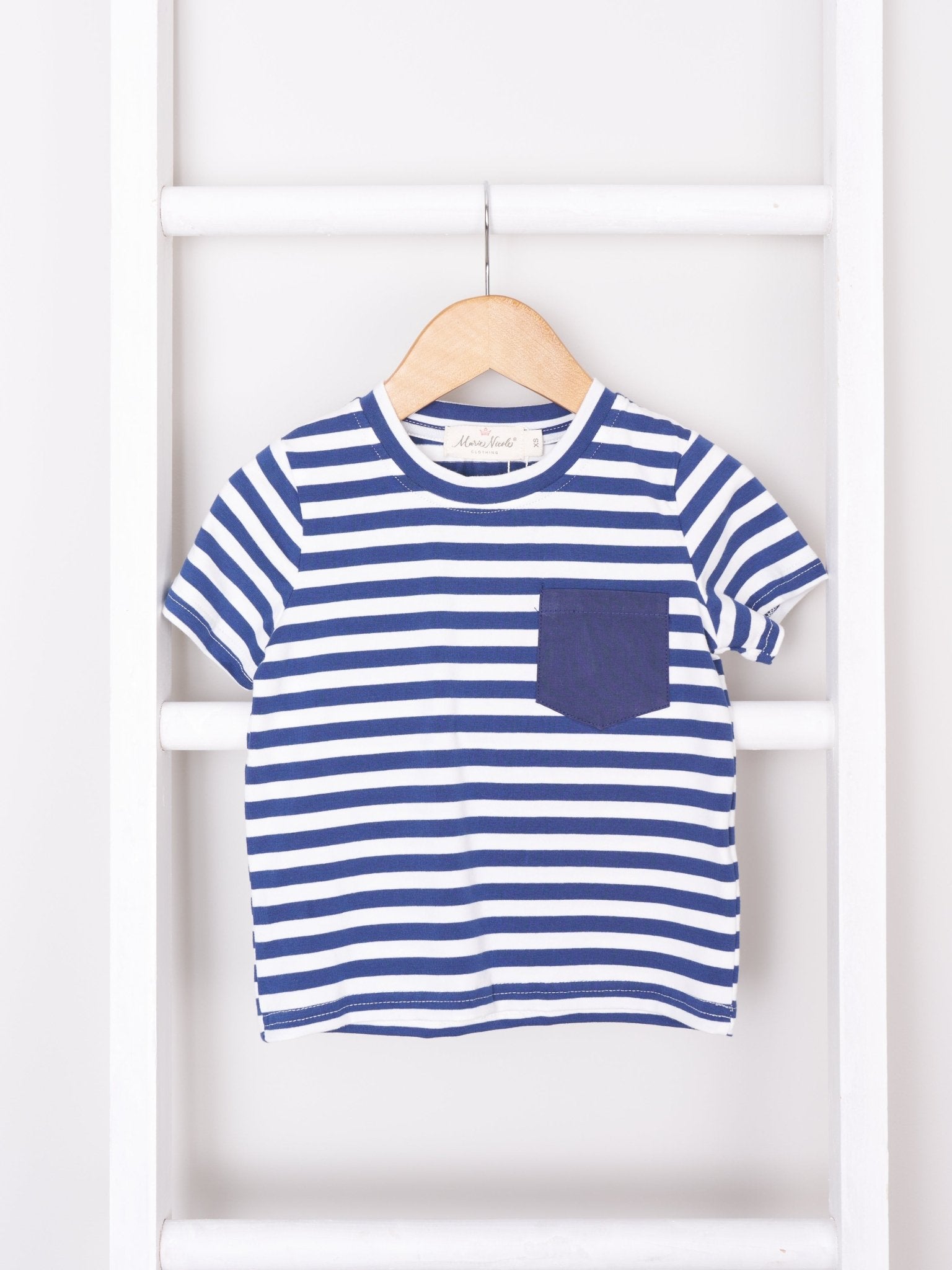 Dad & Me Navy Striped Pocket Shirt - Marie Nicole Clothing