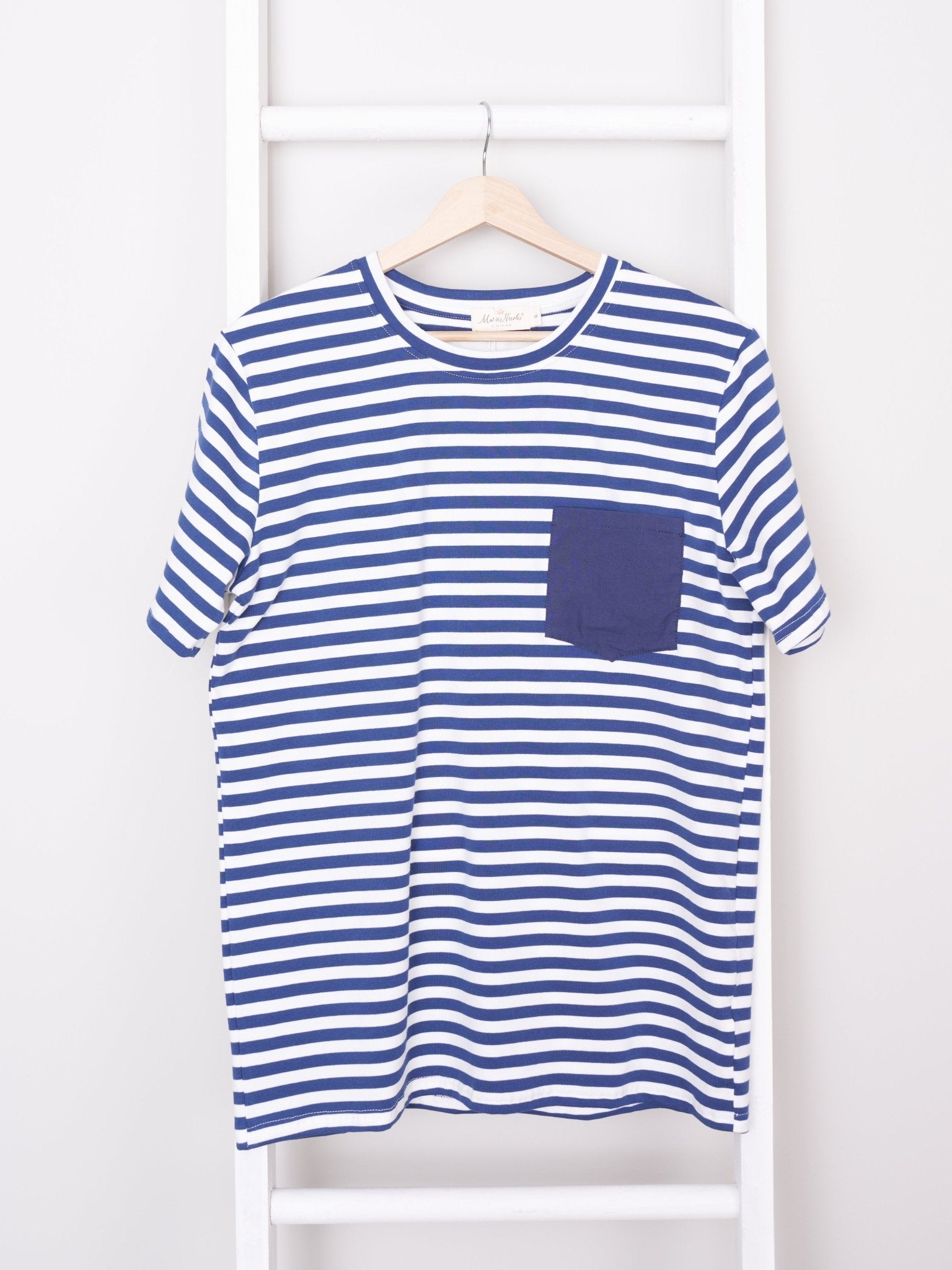 Dad & Me Navy Striped Pocket Shirt - Marie Nicole Clothing