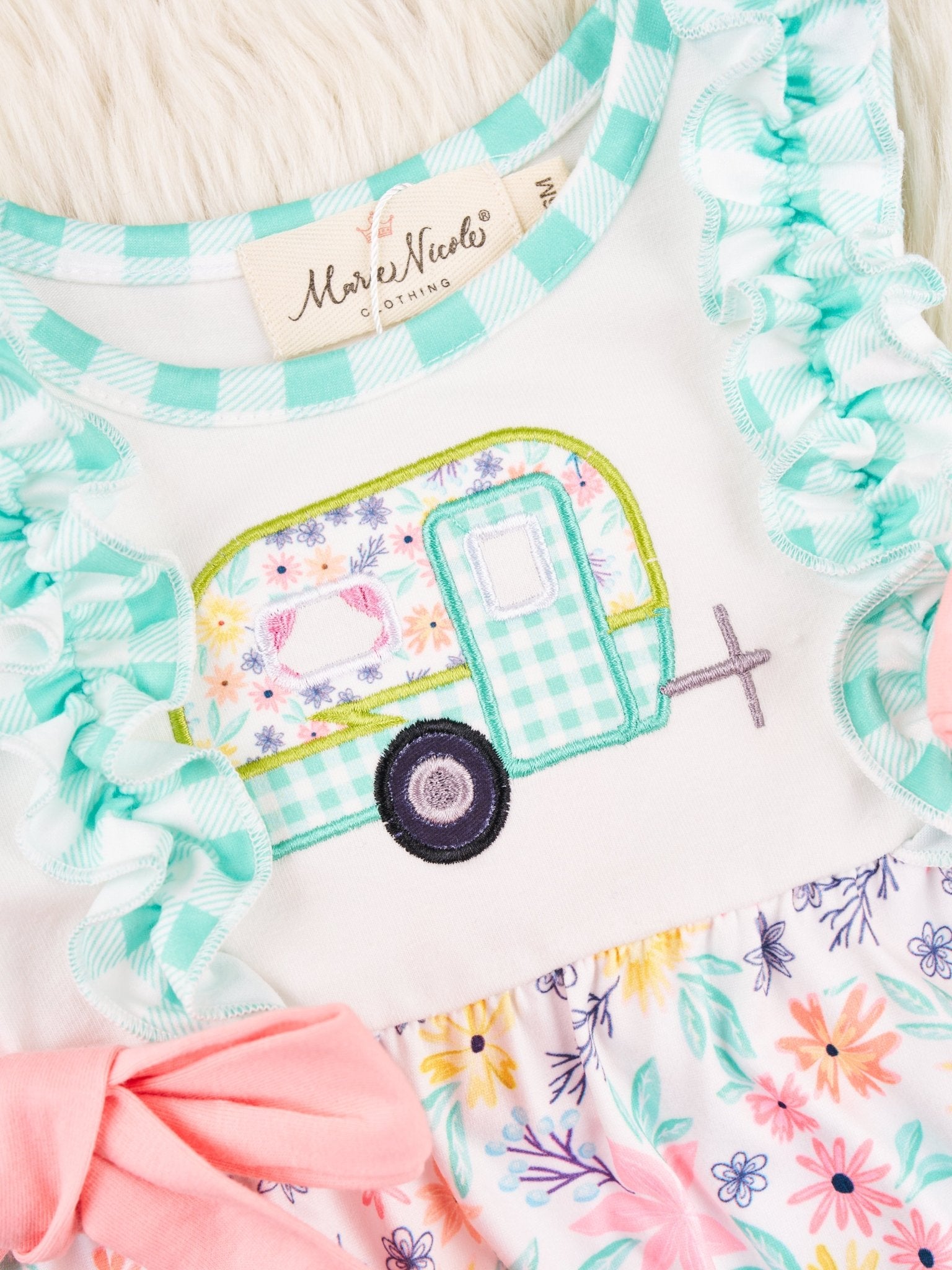 Summer Camper Floral Ruffle Romper - Marie Nicole Clothing