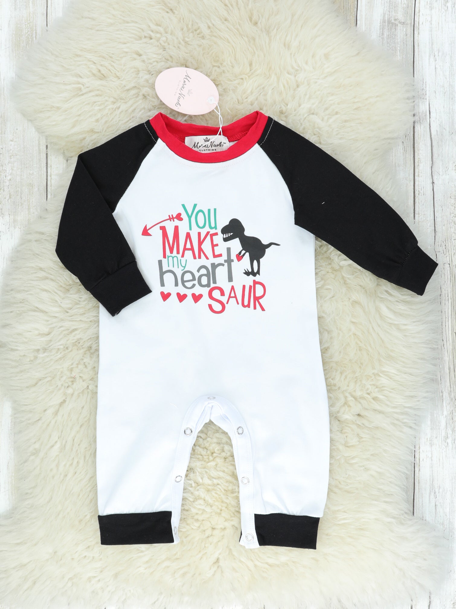 You Make My Heart Saur Romper - Marie Nicole Clothing