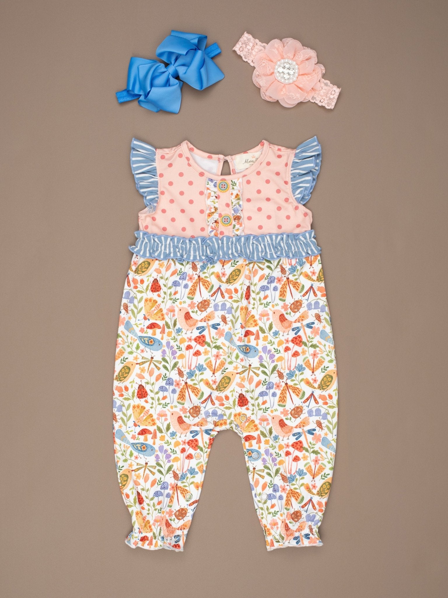 Tennessee Garden Ruffle Romper - Marie Nicole Clothing