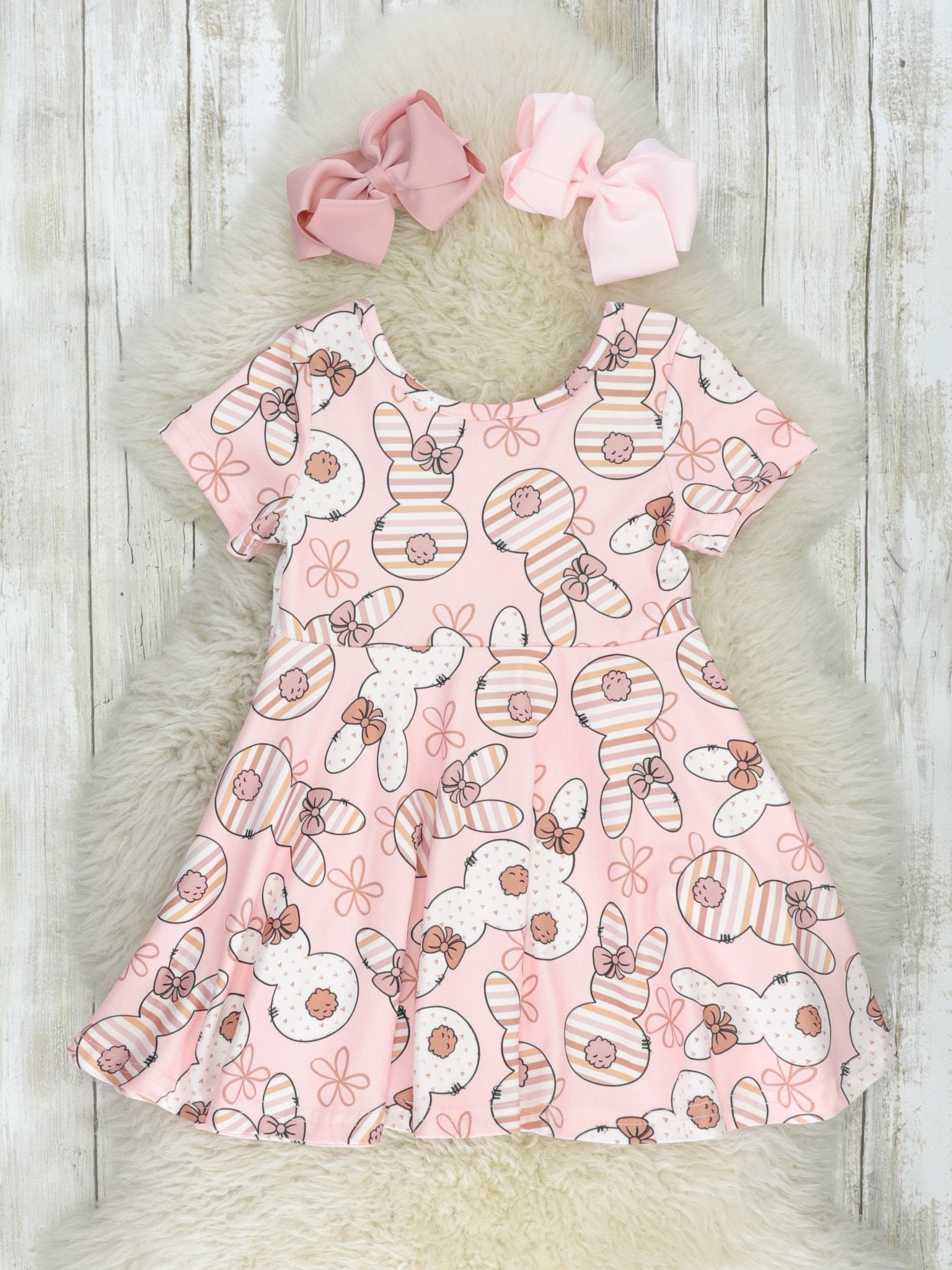 Stripes & Daisies Bunny Swing Dress - Marie Nicole Clothing