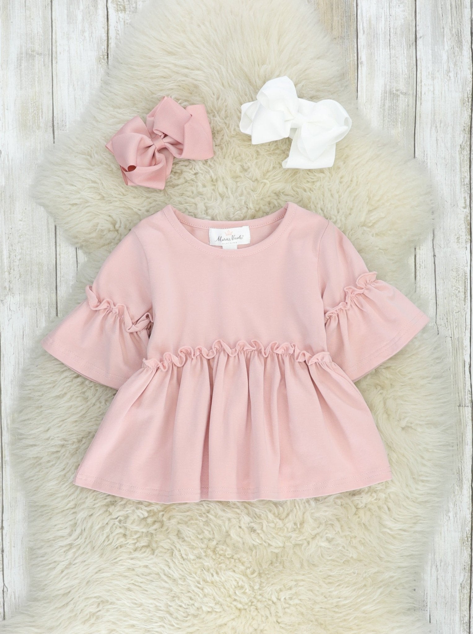 Mom & Me Mauve Cotton Ruffle Tunic - Marie Nicole Clothing