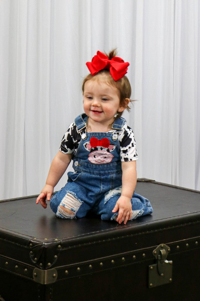 Cow Print Shirt & Overalls - Marie Nicole Clothing