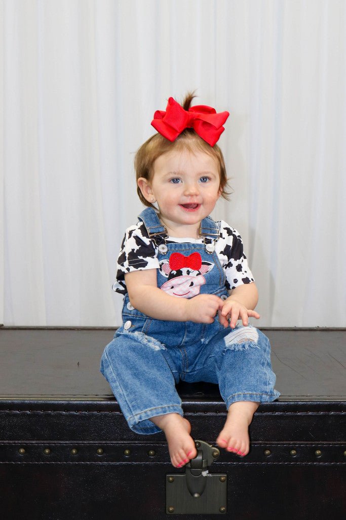 Cow Print Shirt & Overalls - Marie Nicole Clothing
