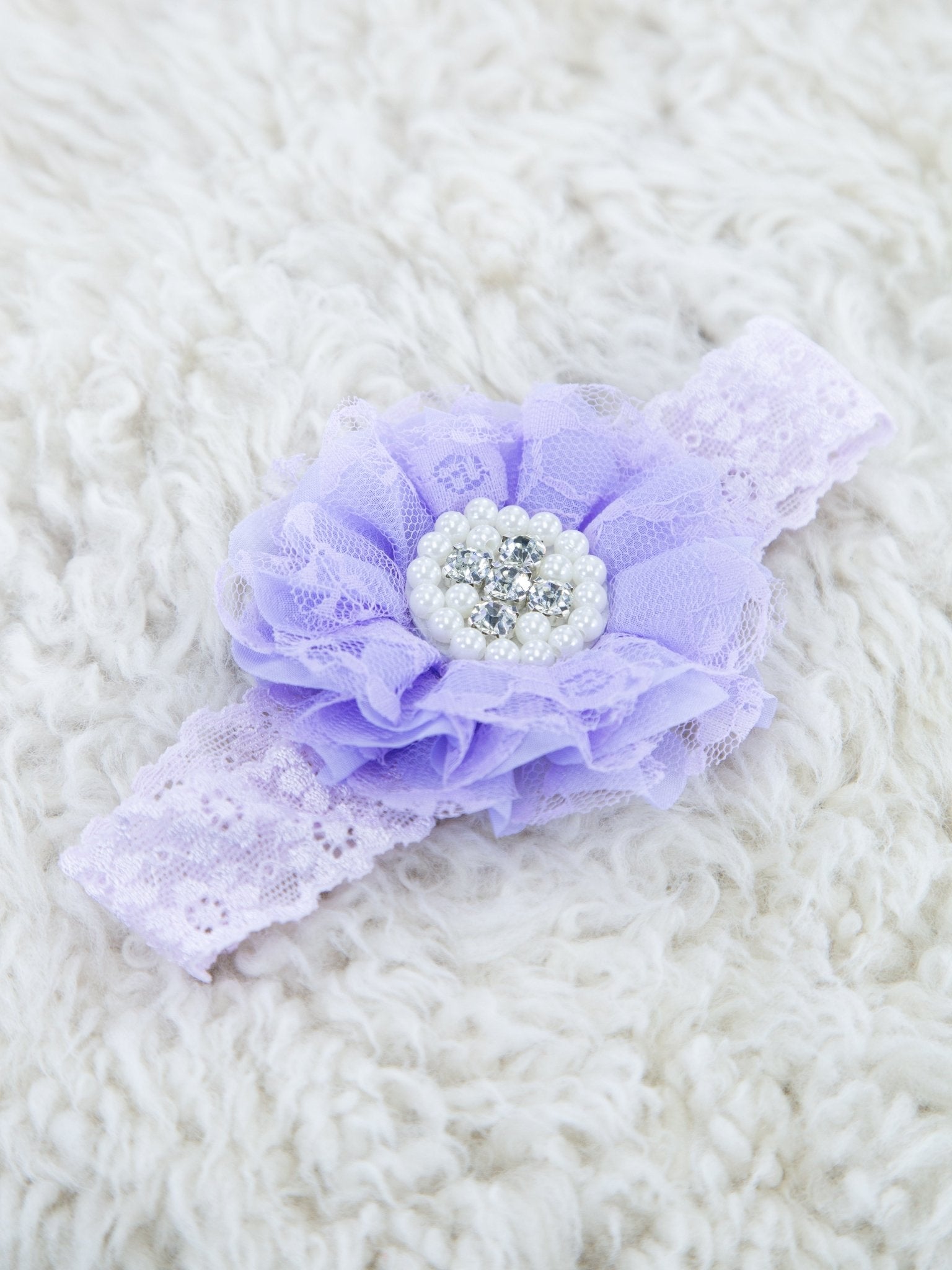 Lace Rhinestone & Pearls Headband - 22 Colors Available - Marie Nicole Clothing
