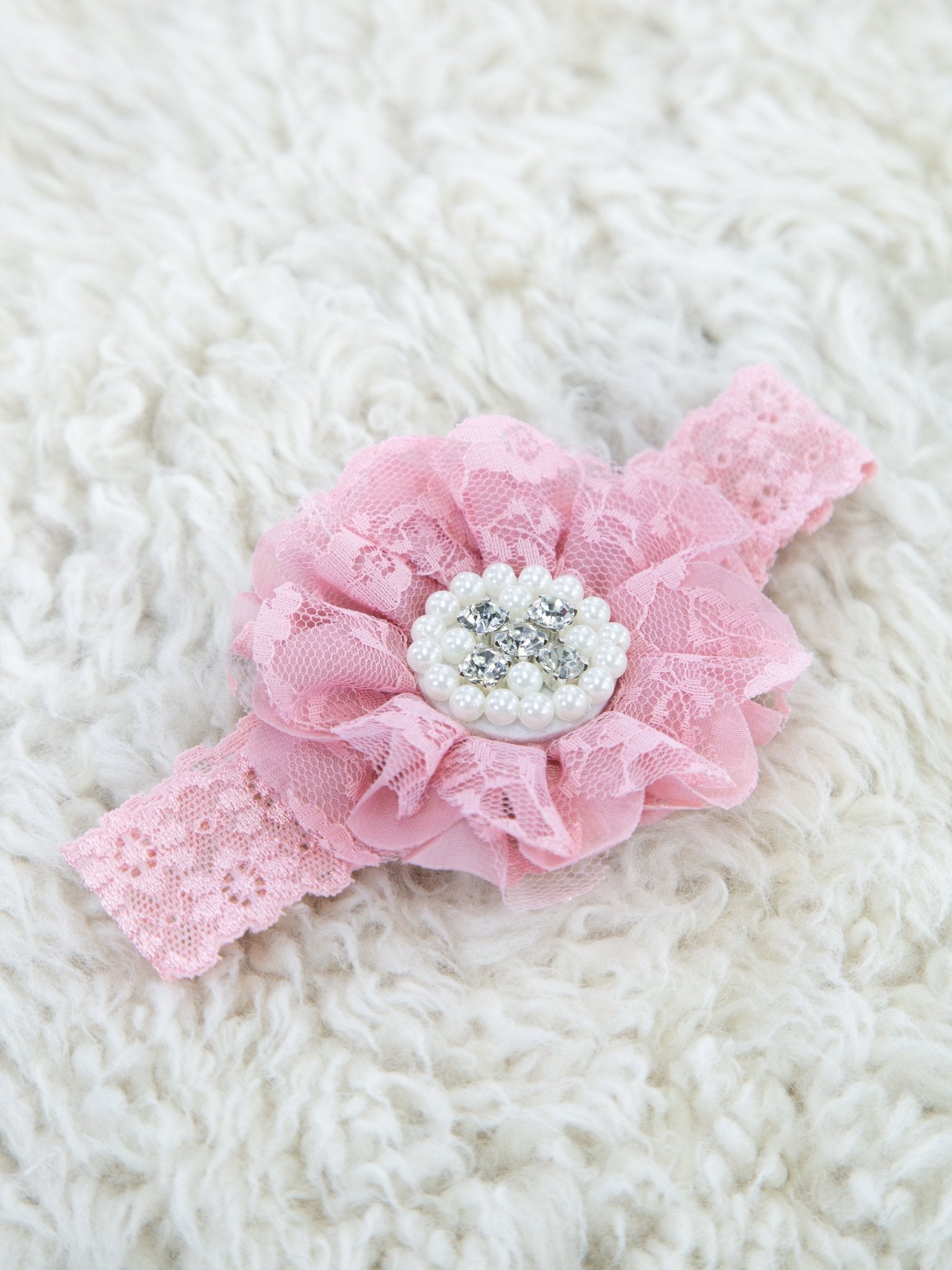 Lace Rhinestone & Pearls Headband - 22 Colors Available - Marie Nicole Clothing