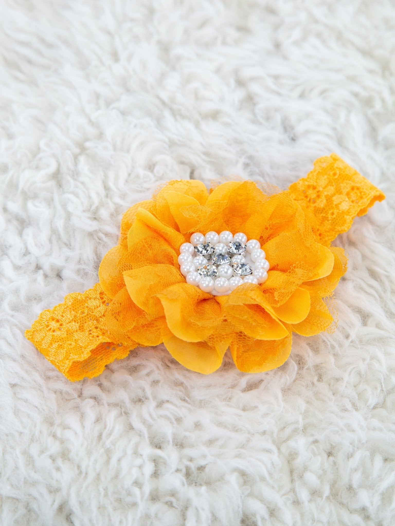 Lace Rhinestone & Pearls Headband - 22 Colors Available - Marie Nicole Clothing