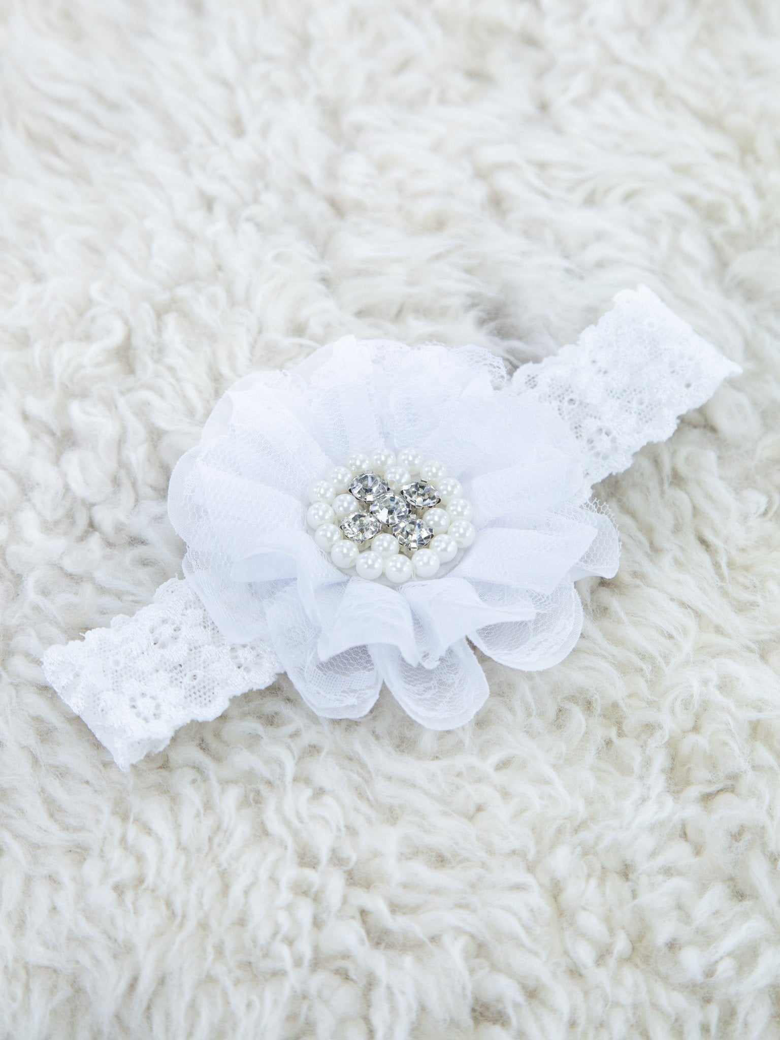 Lace Rhinestone & Pearls Headband - 22 Colors Available - Marie Nicole Clothing