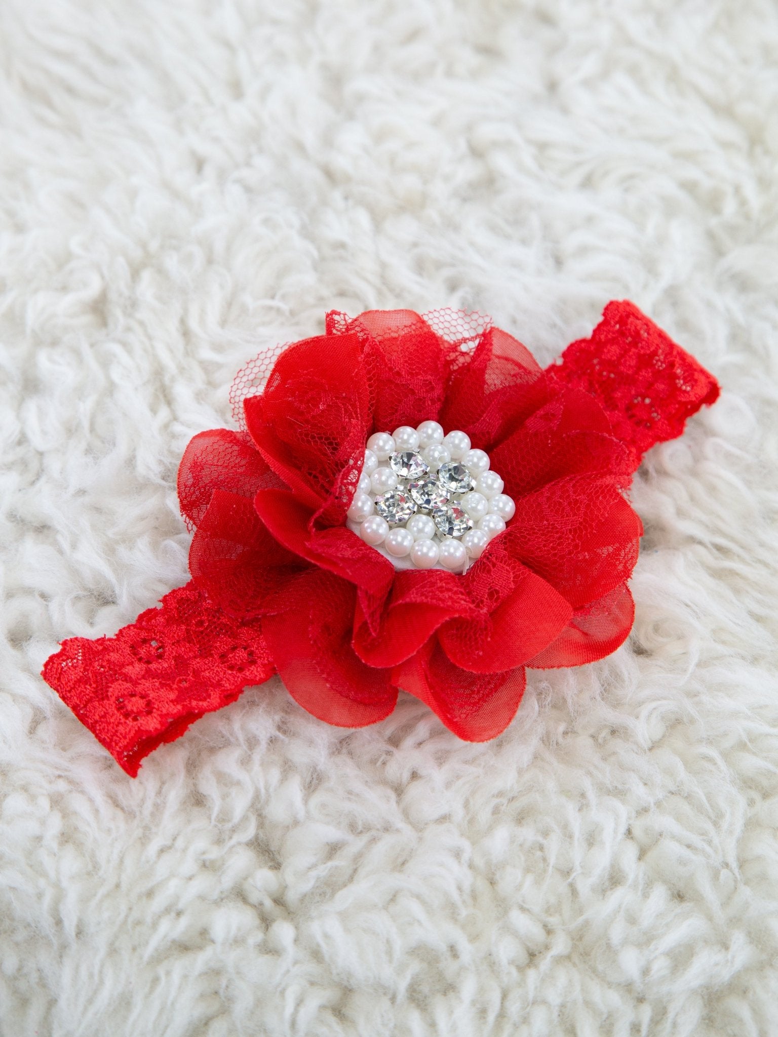 Lace Rhinestone & Pearls Headband - 22 Colors Available - Marie Nicole Clothing