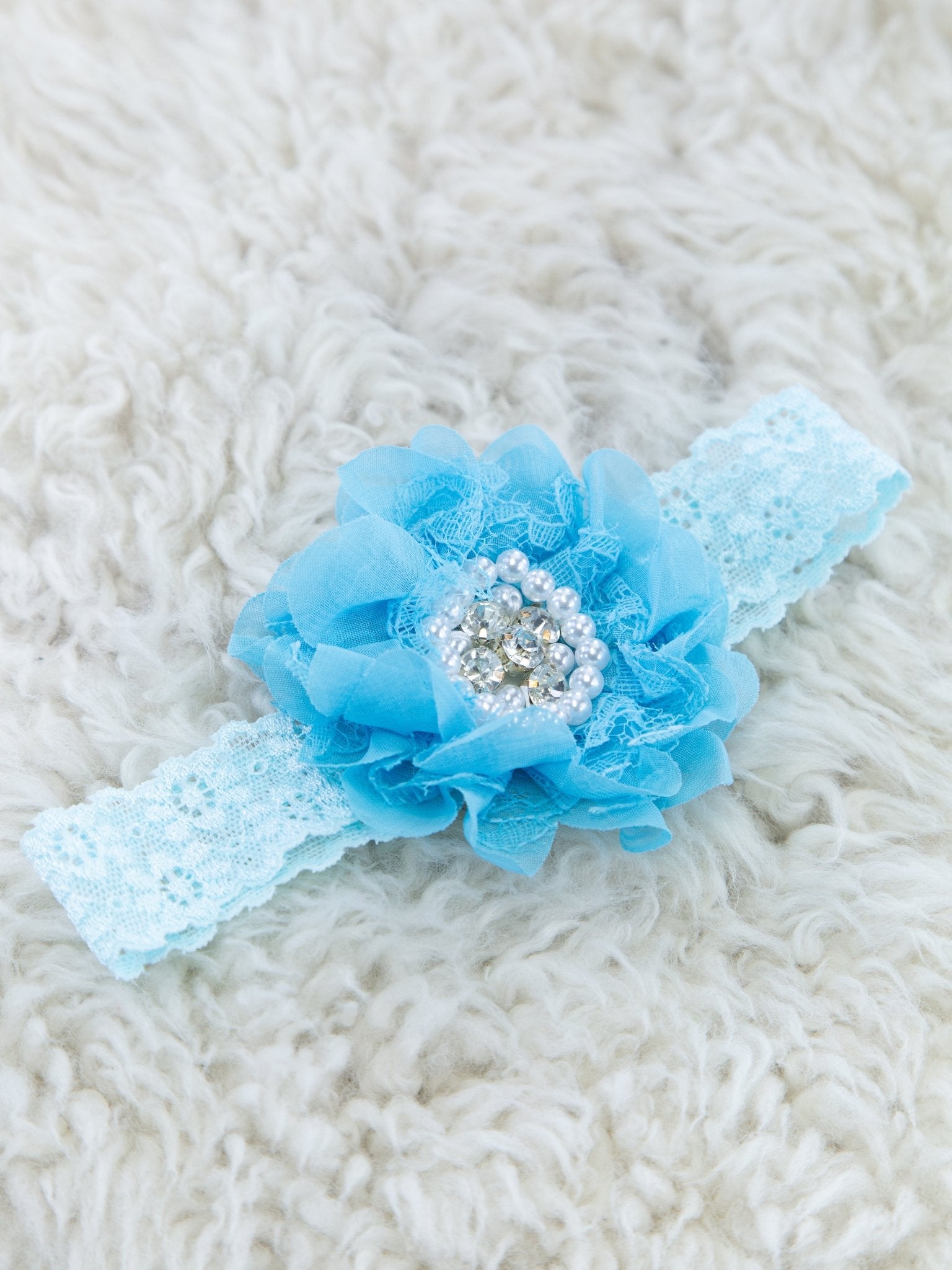 Lace Rhinestone & Pearls Headband - 22 Colors Available - Marie Nicole Clothing