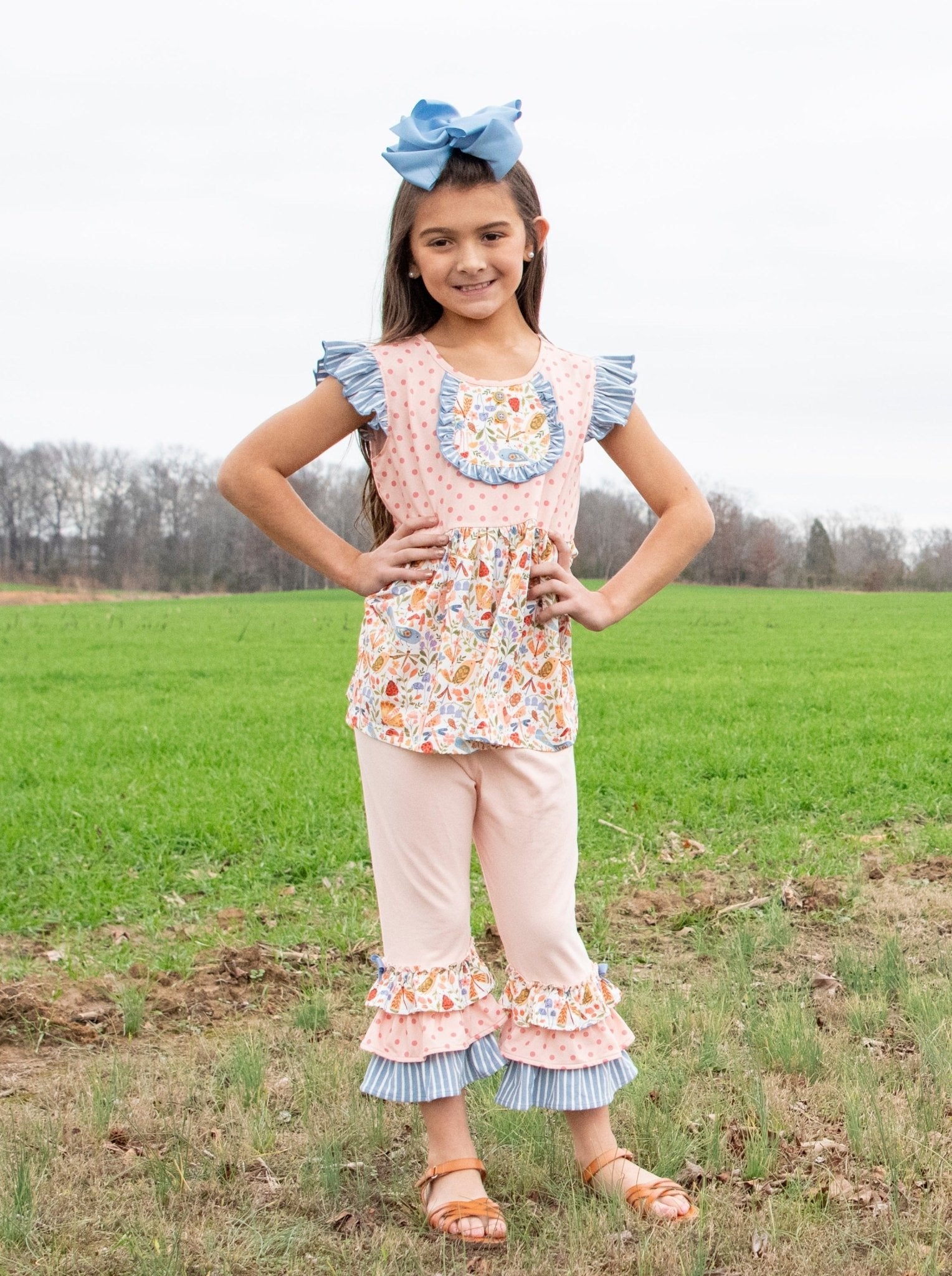 Tennessee Garden Capris Ruffle Outfit - Marie Nicole Clothing