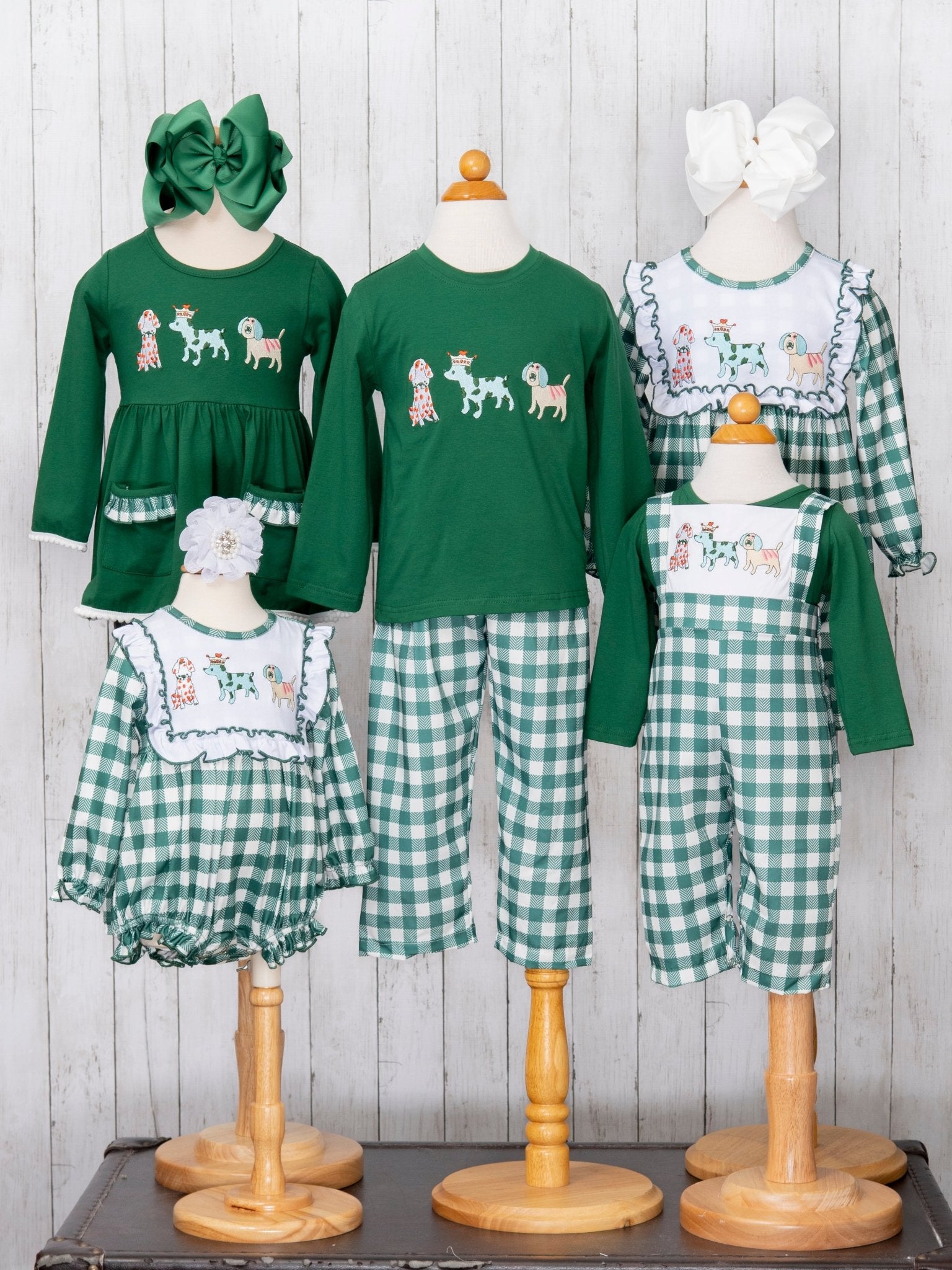 MNC Royal Pups™ Green Gingham Pocket Dress - Marie Nicole Clothing