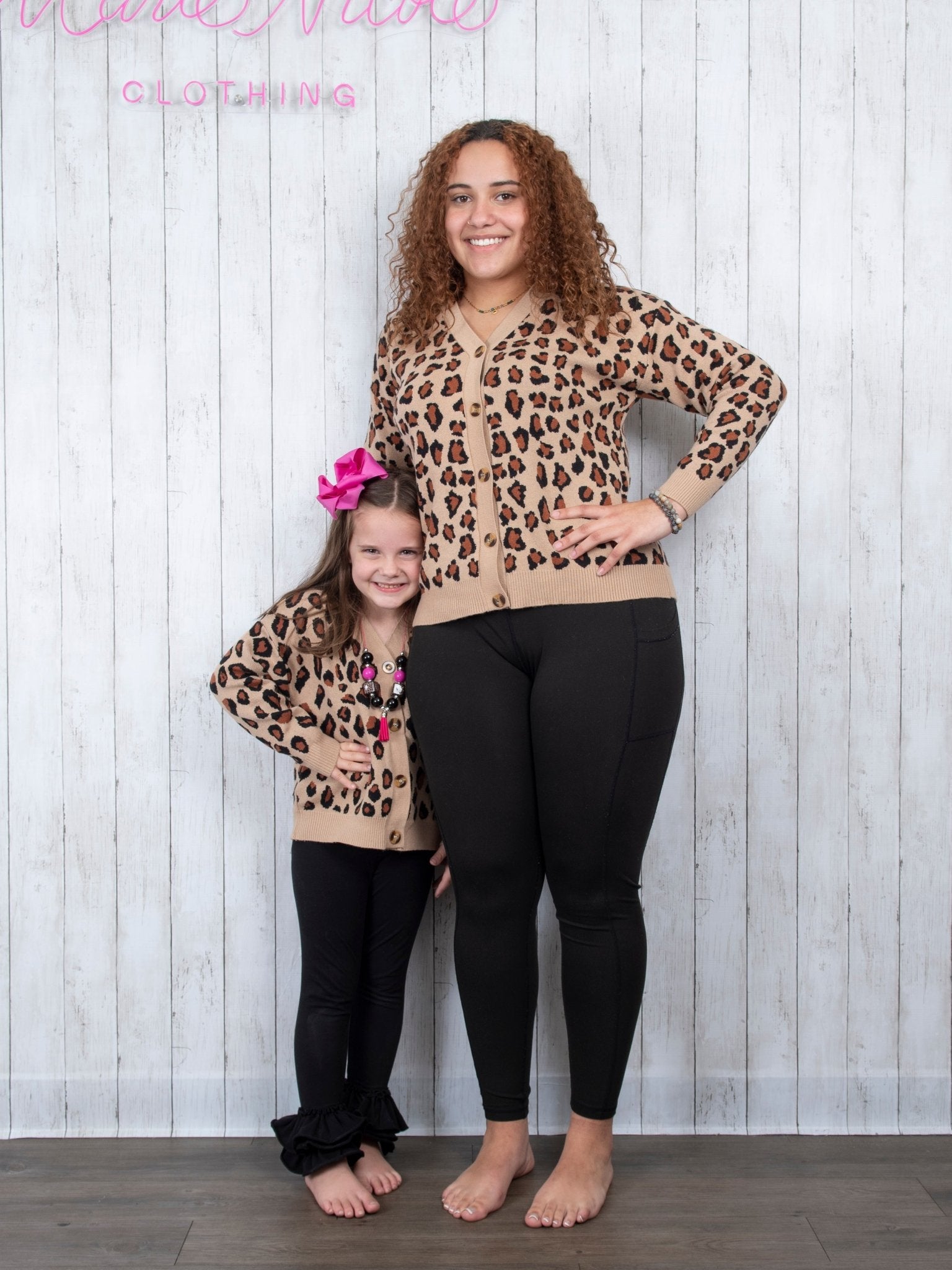 Mom & Me Leopard Cardigan Sweater - Marie Nicole Clothing