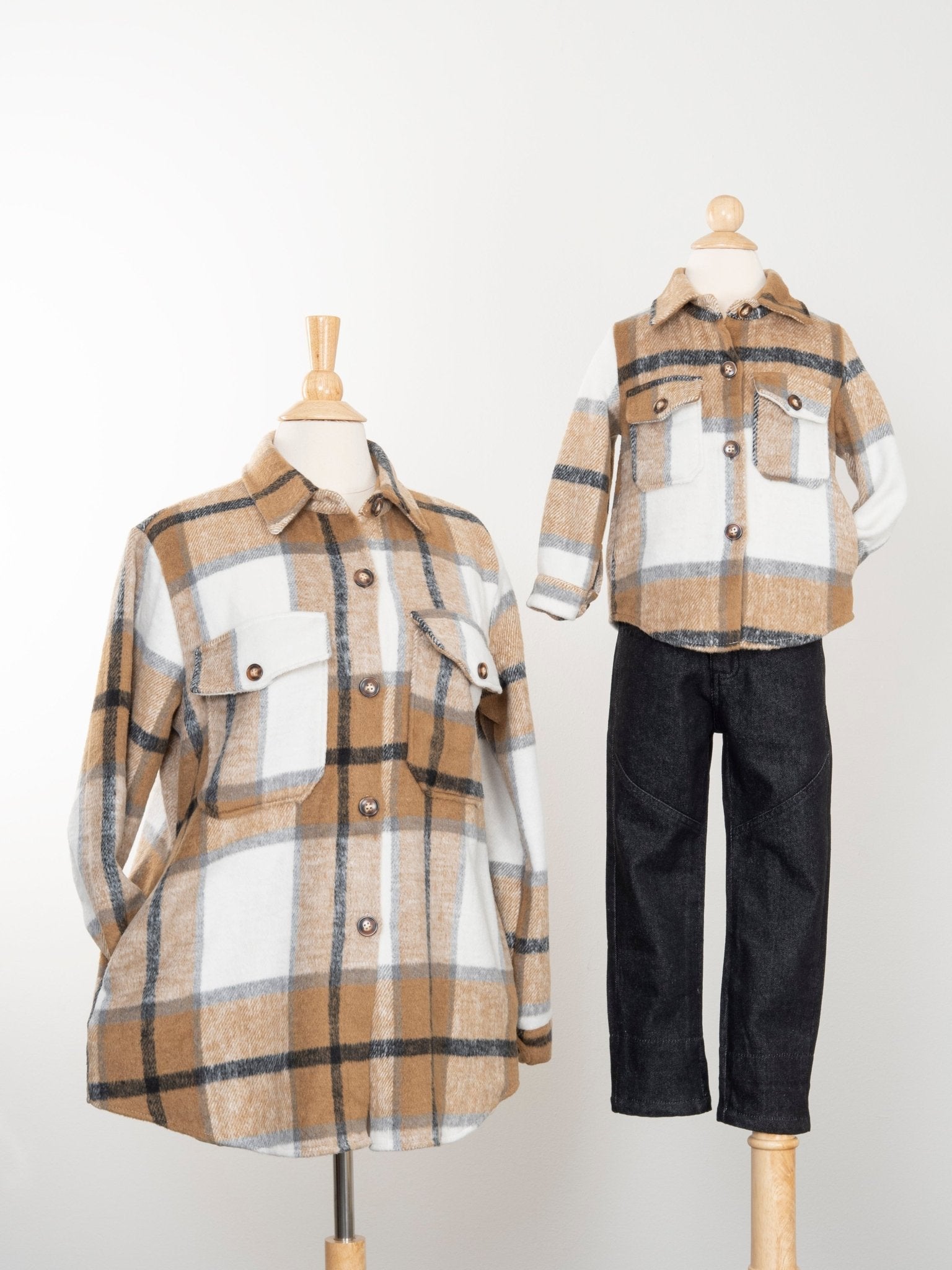 Mom & Me Brown & Cream Flannel - Marie Nicole Clothing