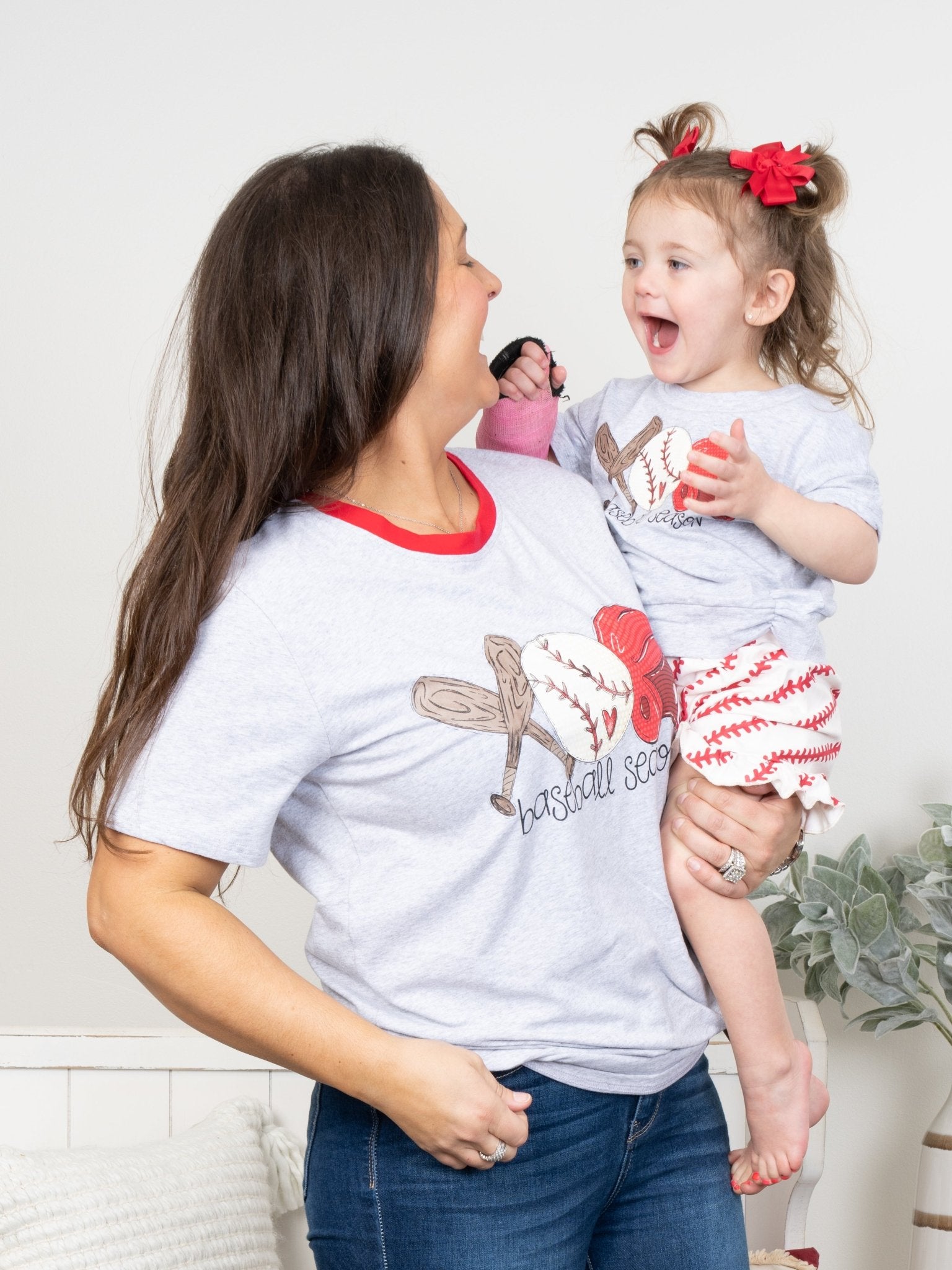 Mom Grey Baseball Shirt - Marie Nicole Clothing