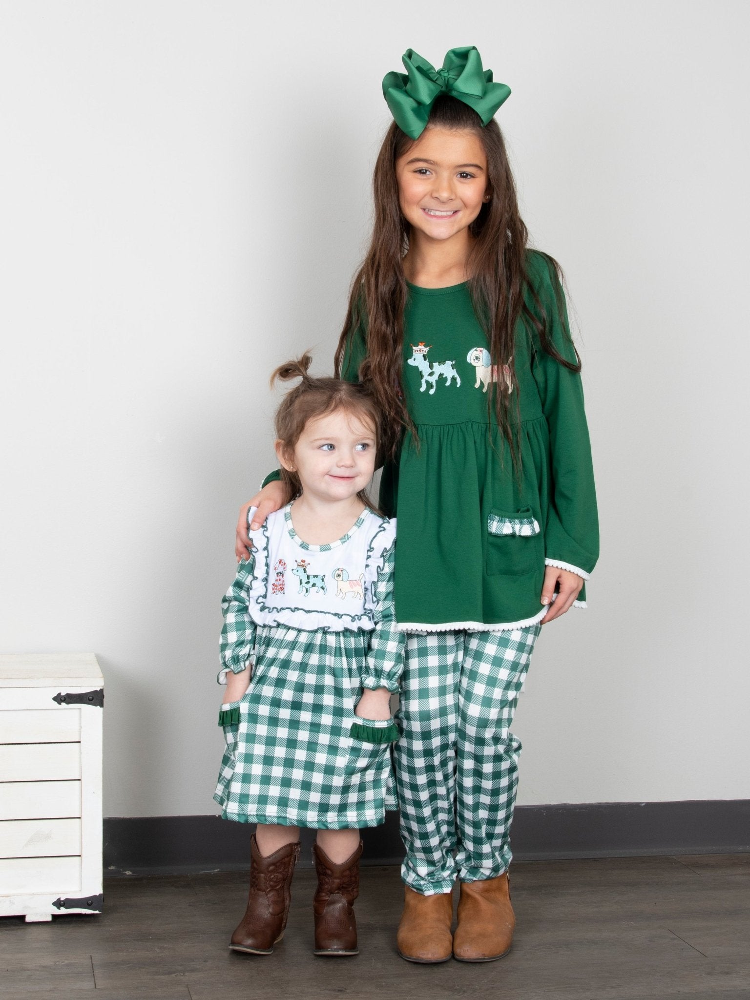 MNC Royal Pups™ Green Gingham Pocket Dress - Marie Nicole Clothing