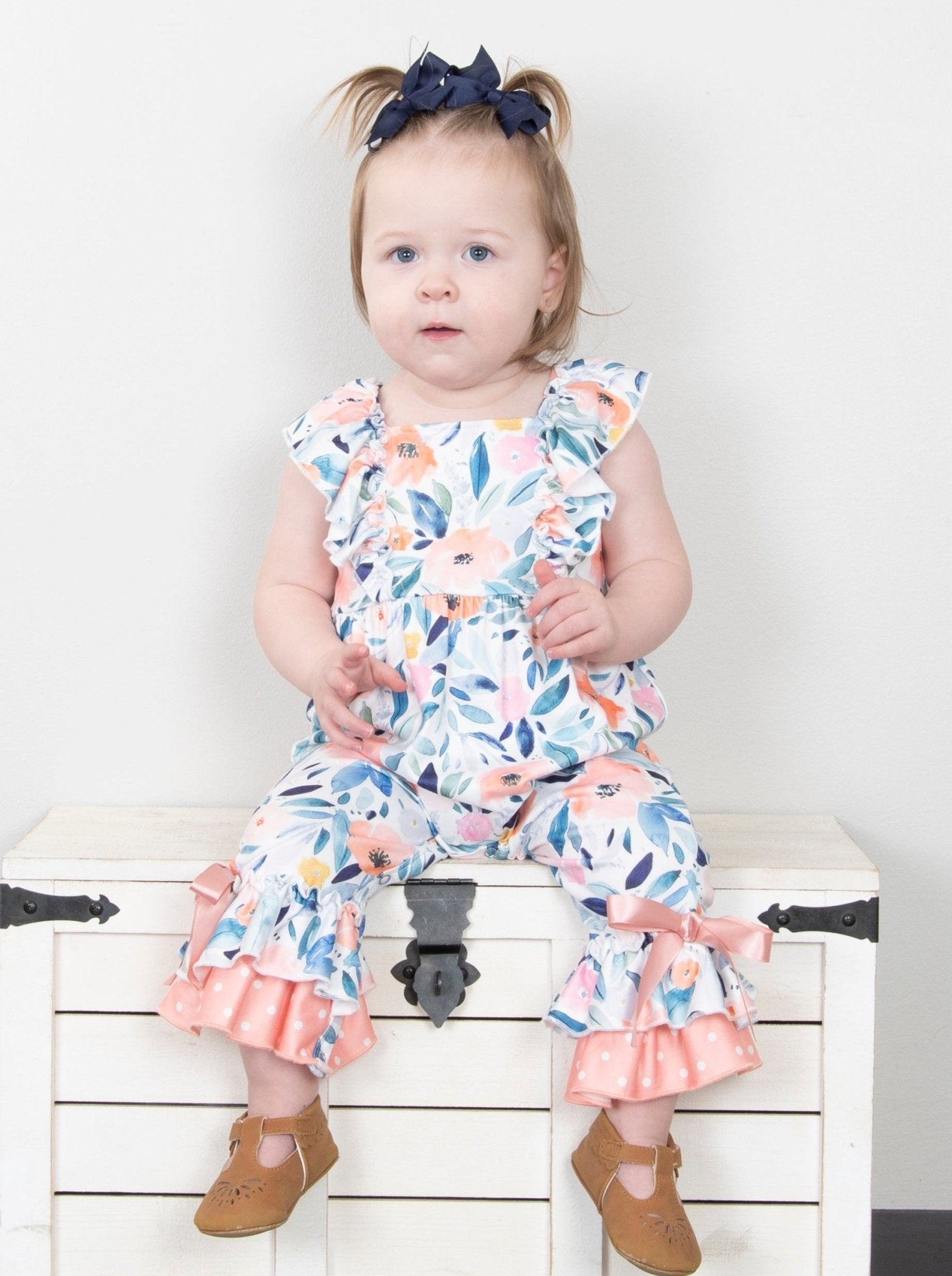 Blushing Susie Ruffle Romper - Marie Nicole Clothing