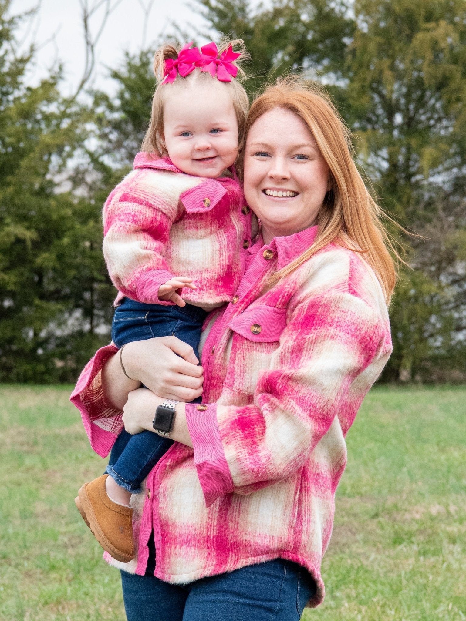 Mom & Me Pink Plaid Flannel - Marie Nicole Clothing