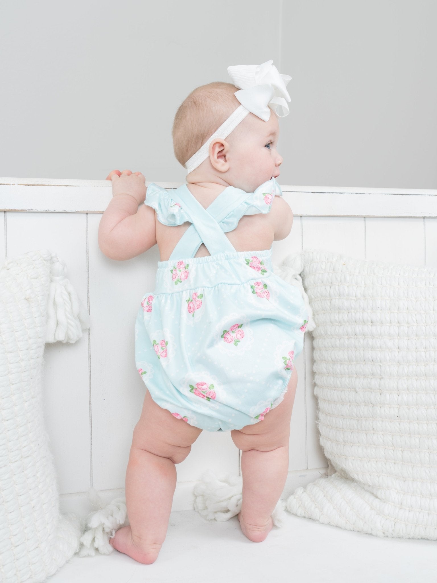 Pink Floral Tie Tank Bubble Romper - Marie Nicole Clothing