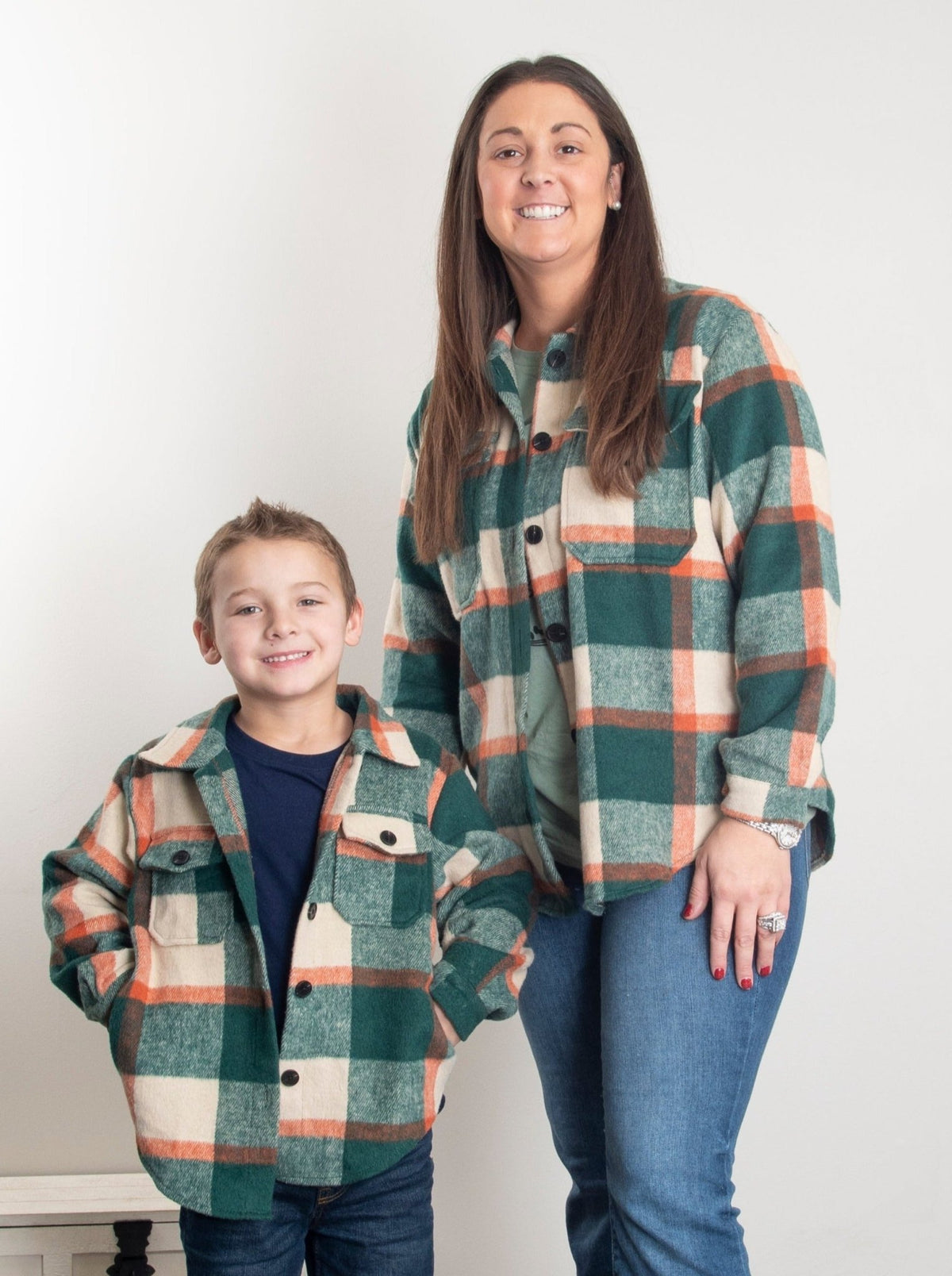 Mom & Me Hunter Green Plaid Flannel - Marie Nicole Clothing