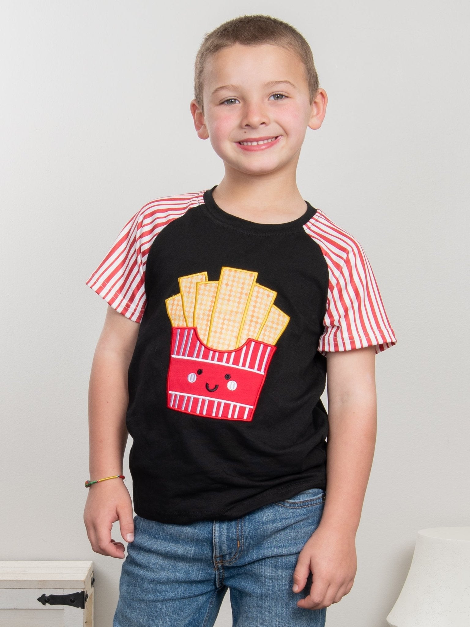 Red Striped French Fry Shirt - Marie Nicole Clothing