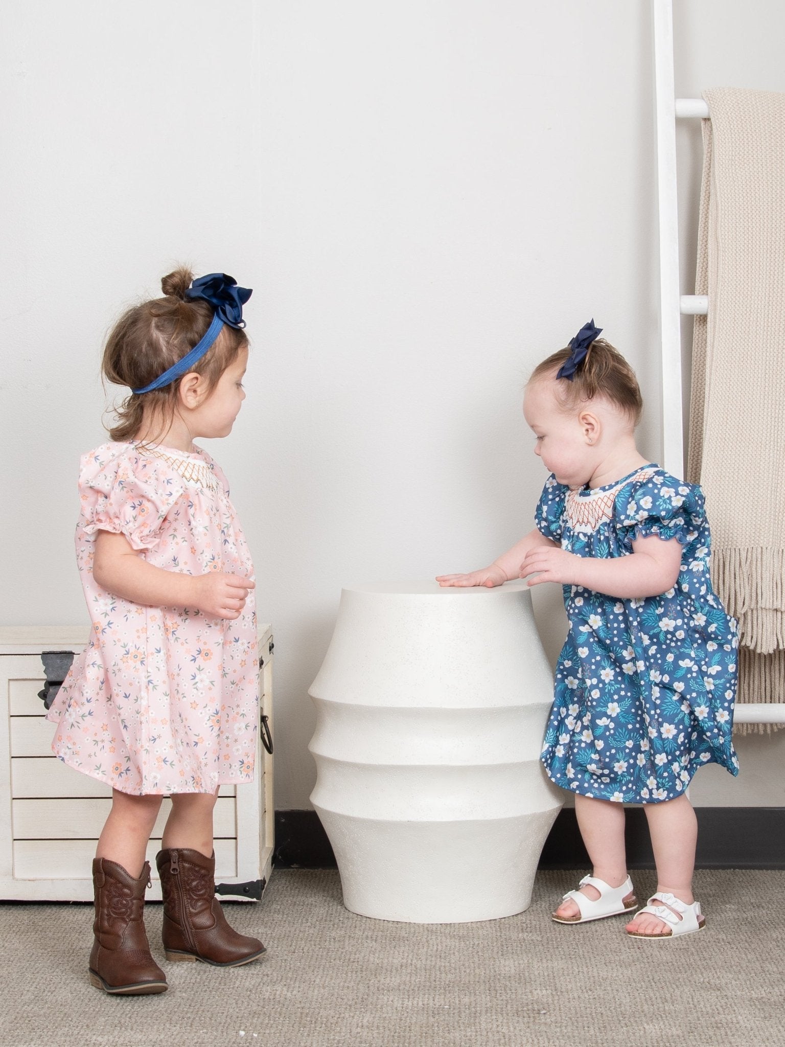 Pink Smocked Floral Dress - Marie Nicole Clothing