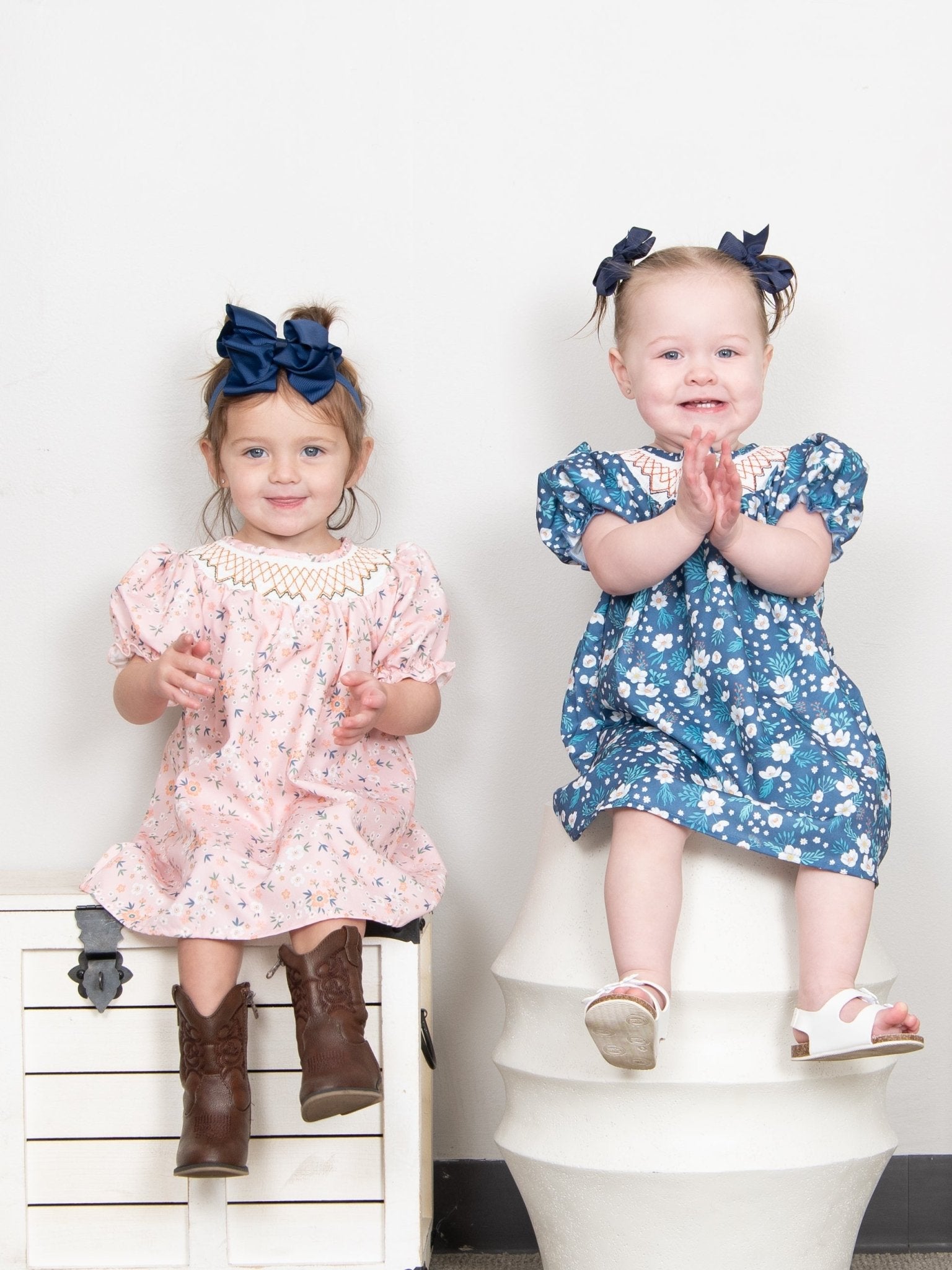 Pink Smocked Floral Dress - Marie Nicole Clothing