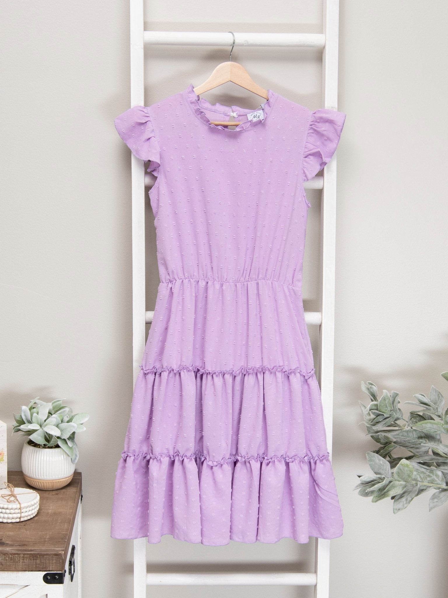 Mom & Me Lavender Tiered Mock Neck Dress - Marie Nicole Clothing