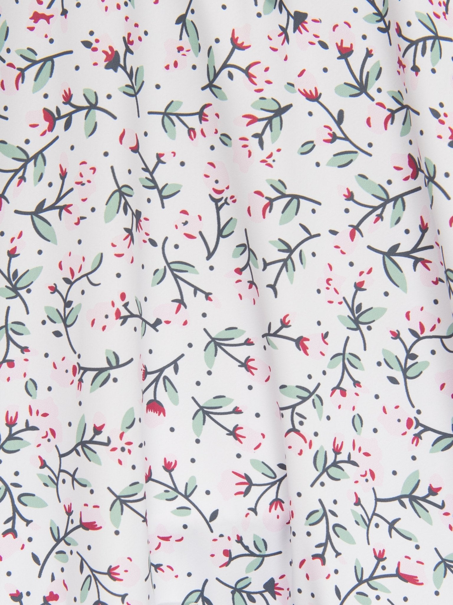 White Floral Mock Neck Ruffle Dress - Marie Nicole Clothing