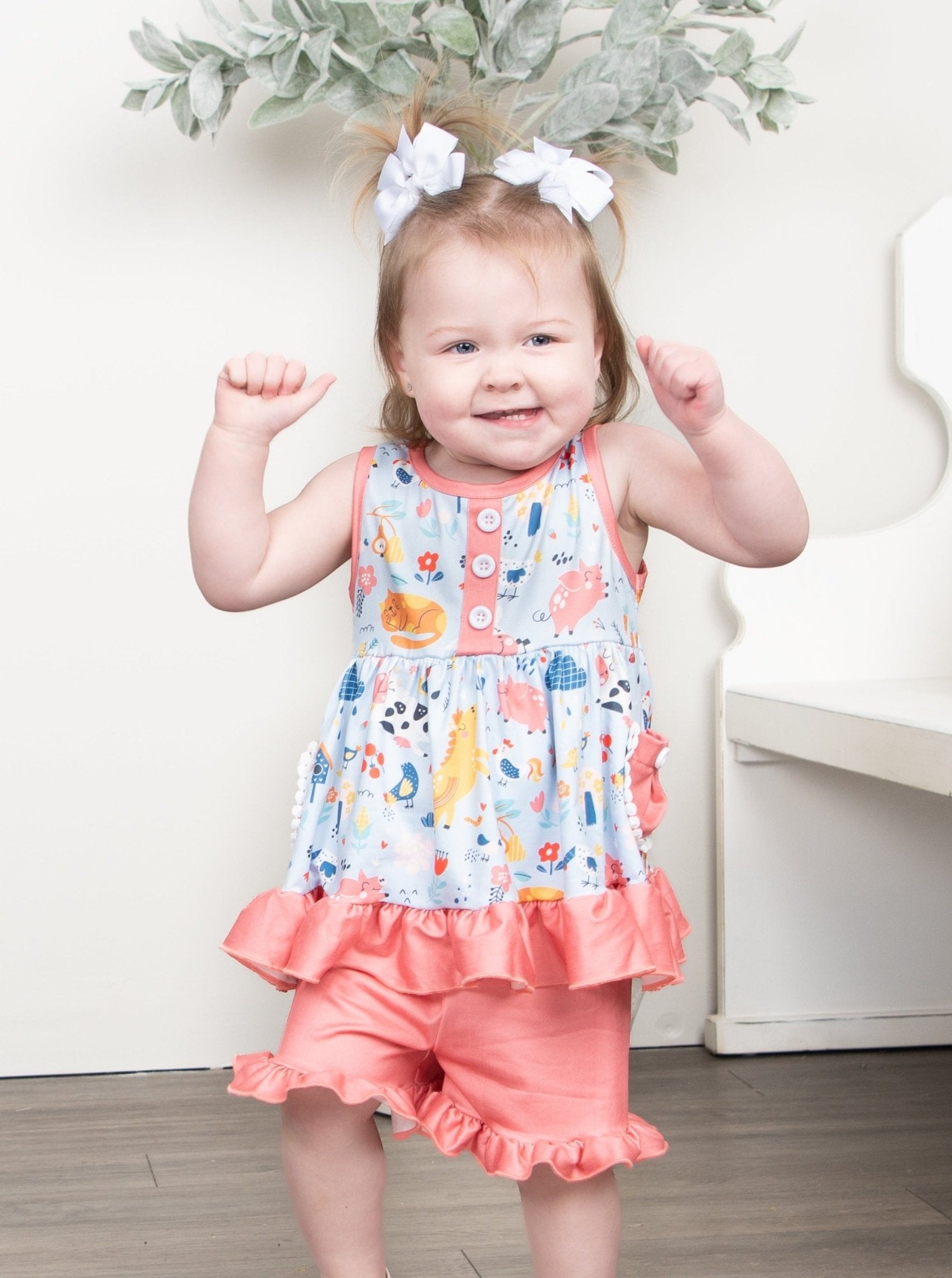 Coral Farm Ruffle Outfit - Marie Nicole Clothing